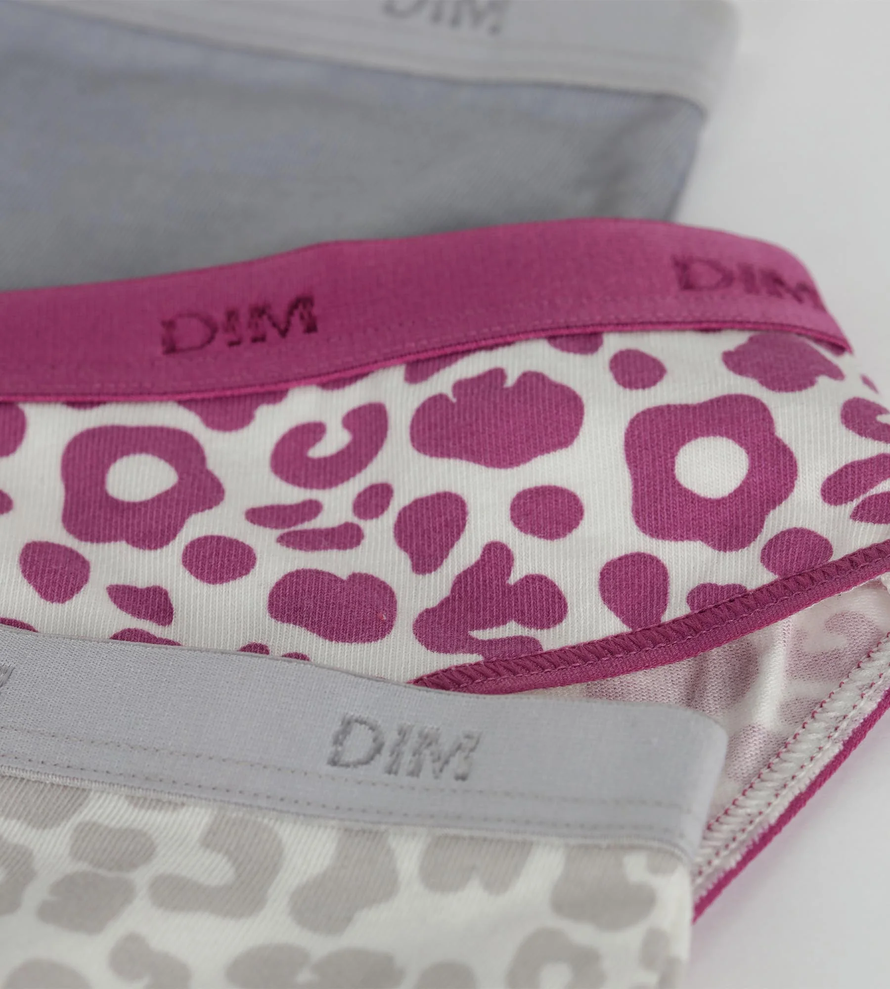 Lot de 3 culottes fille coton stretch Léo gris violet Les Pockets - Image 3