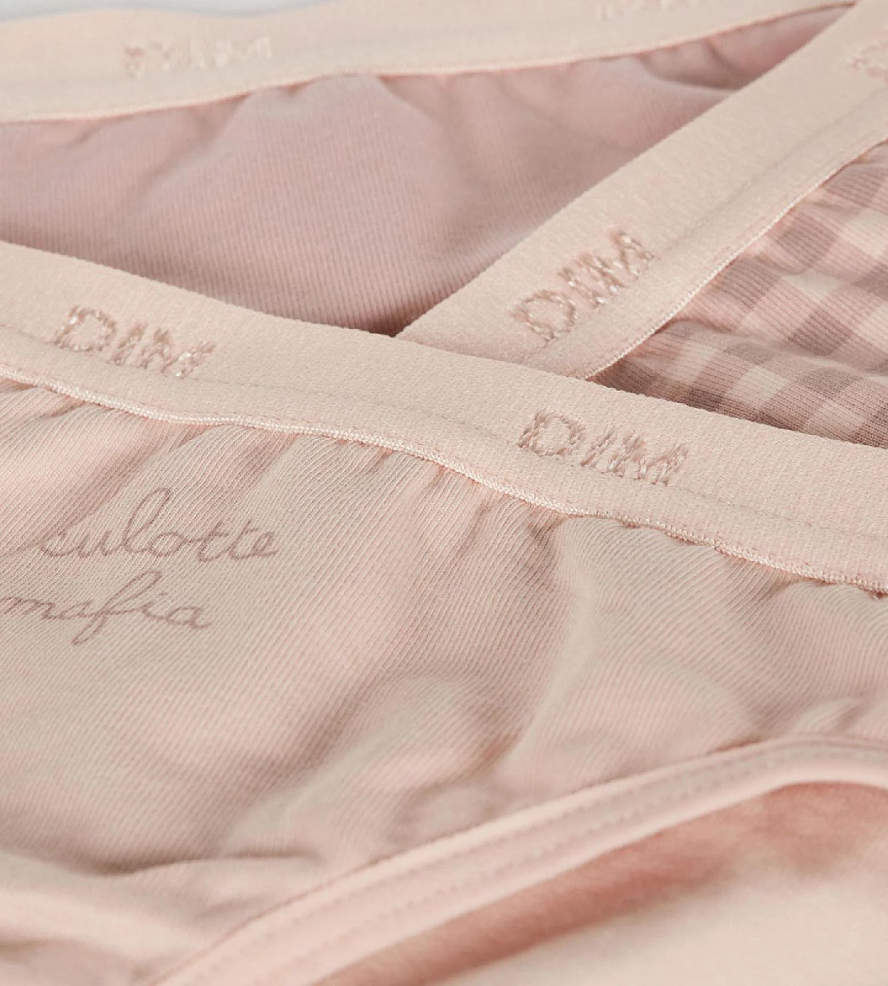 Lot de 3 culottes fille en coton stretch Mauve motif vichy Les Pockets - Image 3
