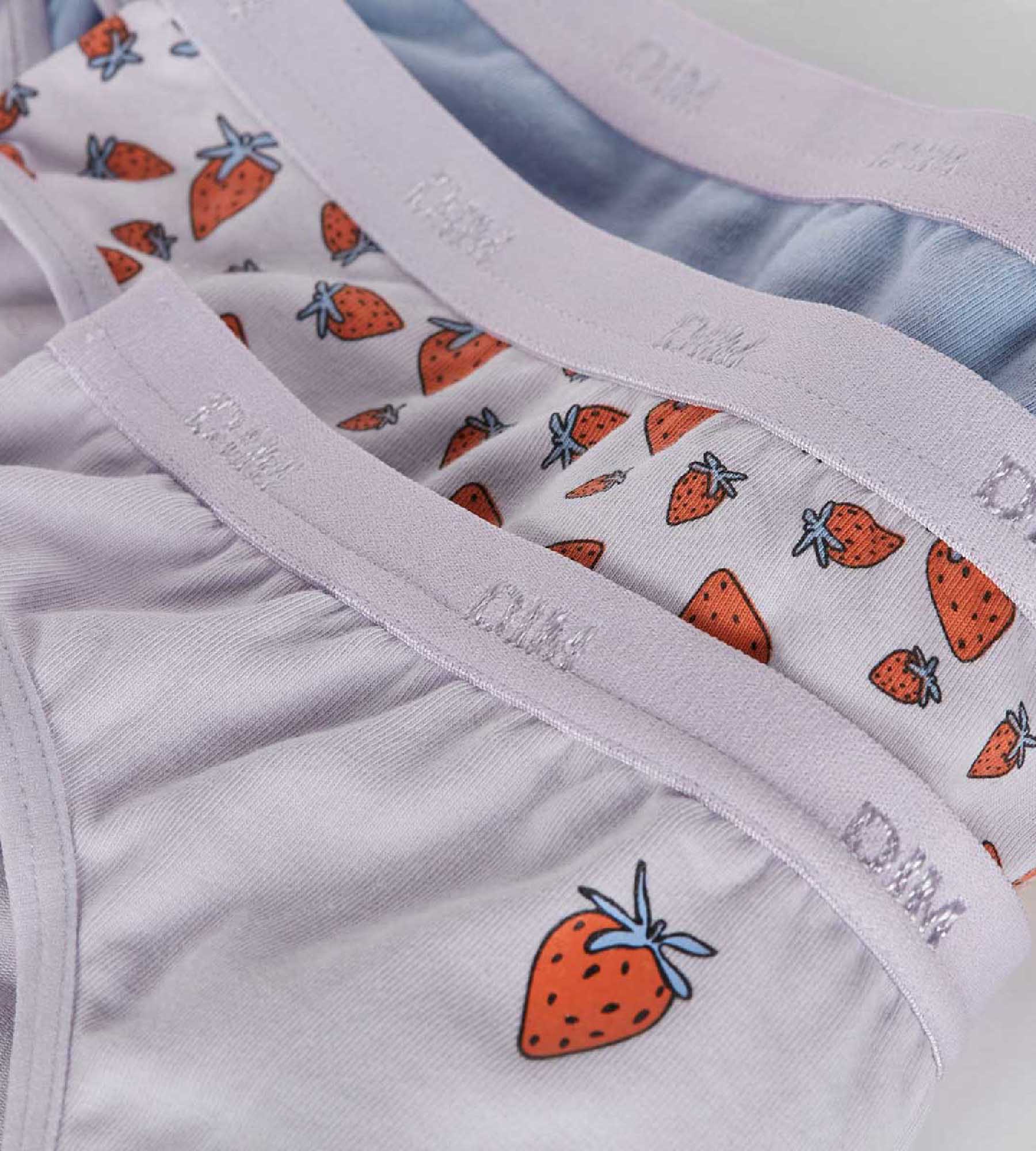 Lot de 3 culottes fille en coton stretch motif fraise Lila Les Pockets - Image 3