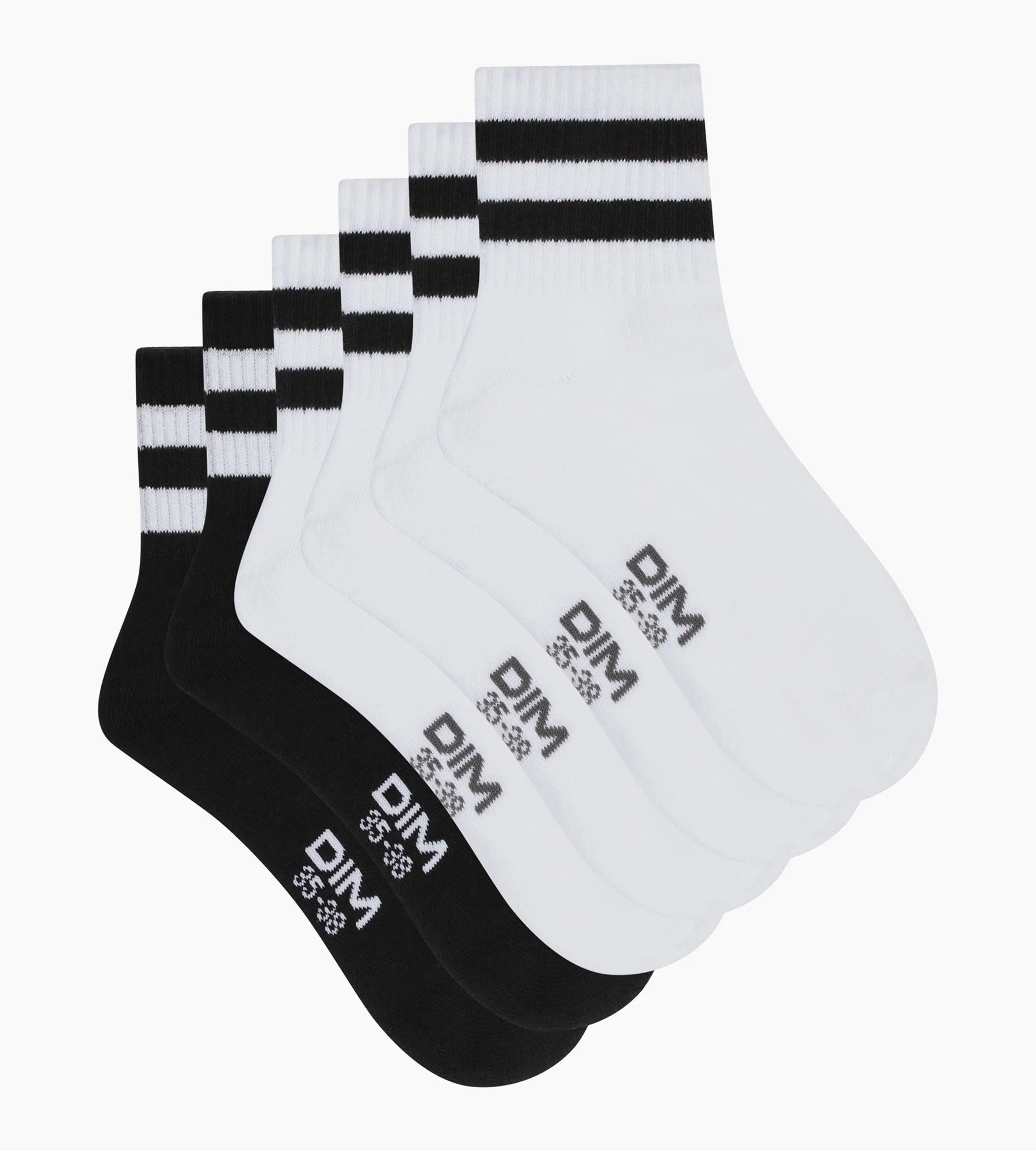 Lot de 3 paires de chaussettes basses homme Blanc Noir EcoDim - Image 2