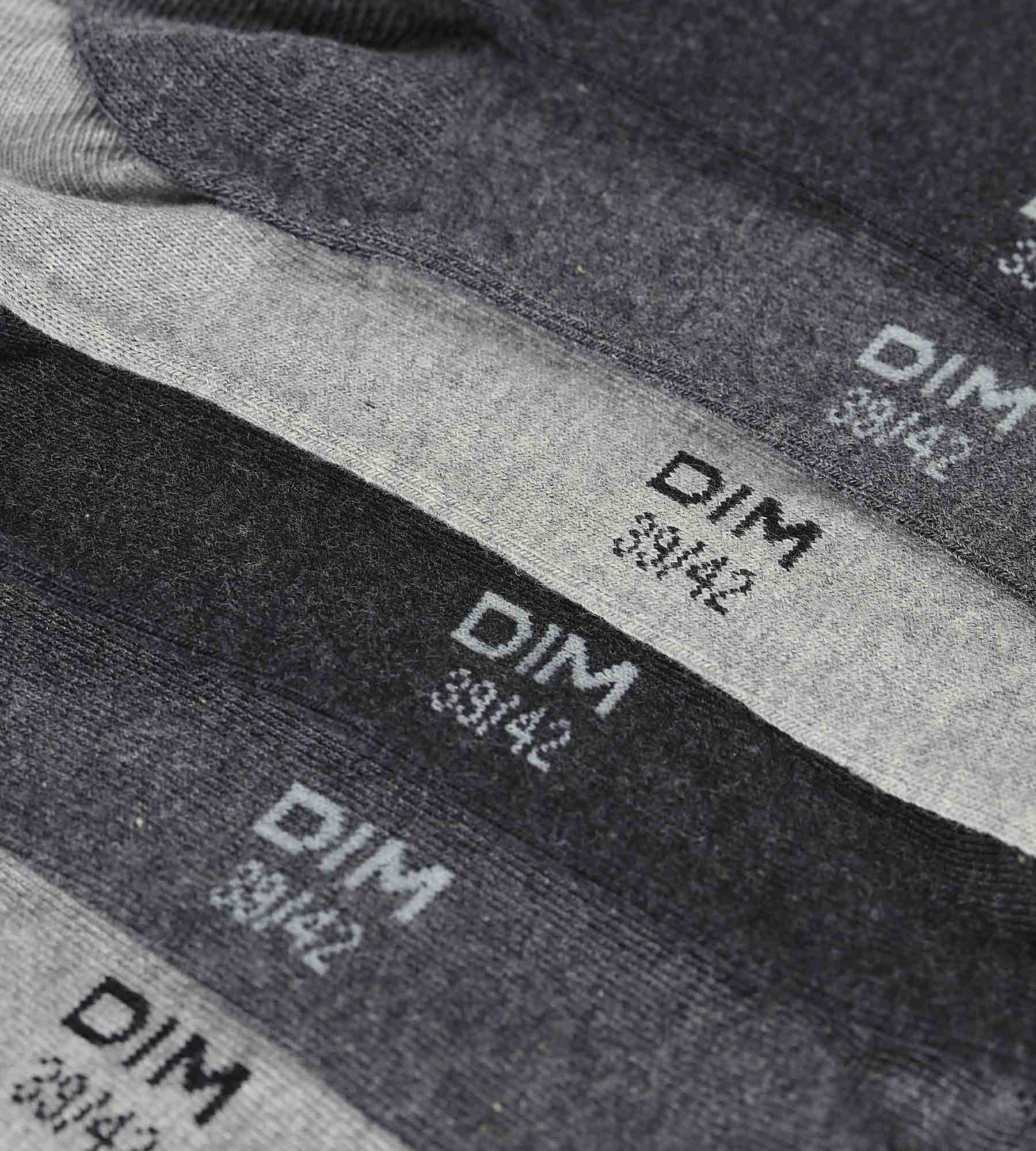 Lot de 3 paires de chaussettes courtes femme Gris Anthracite Dim Coton - Image 3