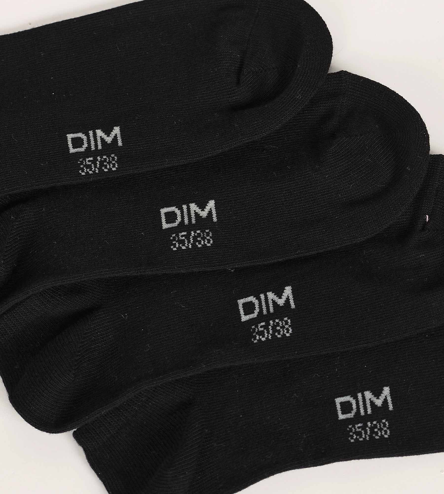 Lot de 3 paires de chaussettes courtes femme Noir Dim Coton - Image 3