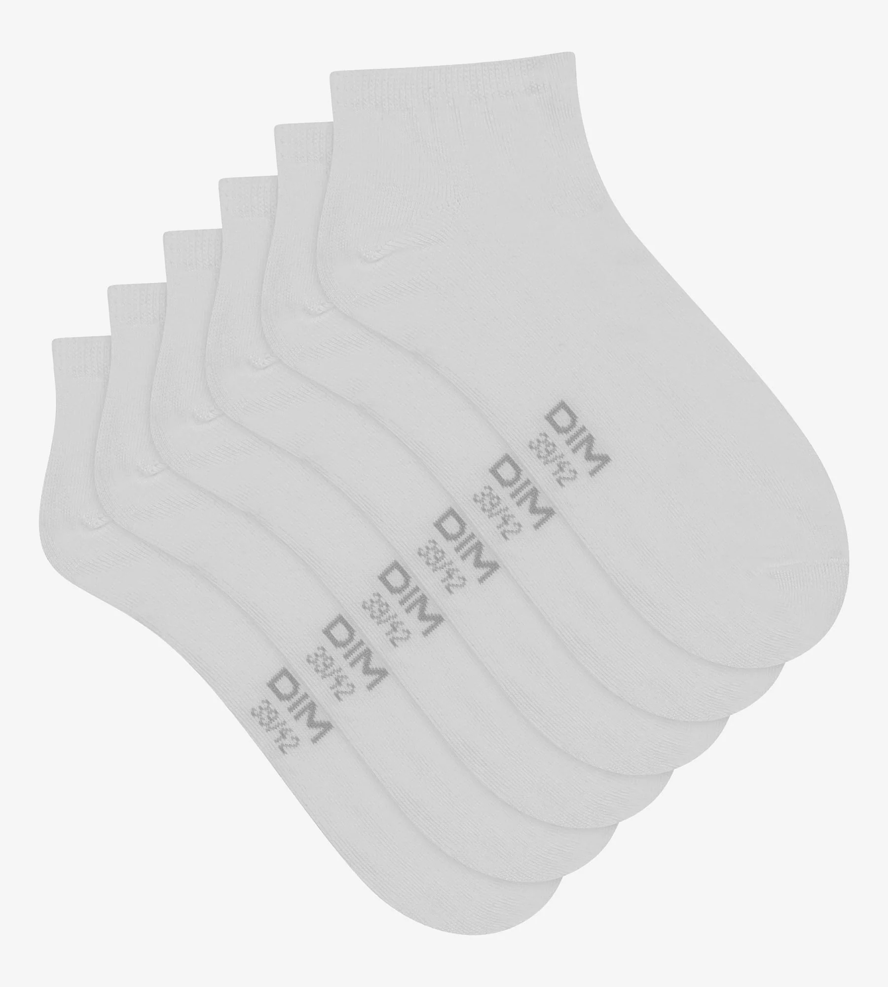 Lot de 3 paires de chaussettes courtes homme Blanc Dim Coton - Image 2