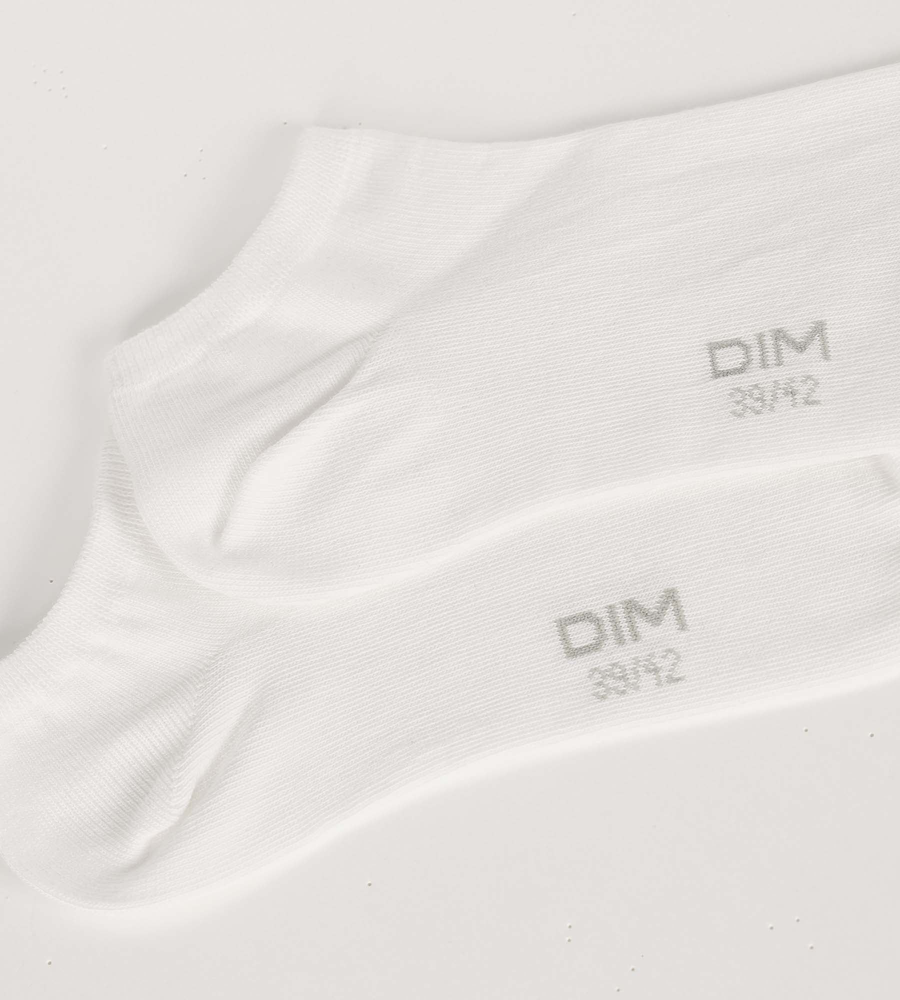 Lot de 3 paires de chaussettes courtes homme Blanc Dim Coton - Image 3