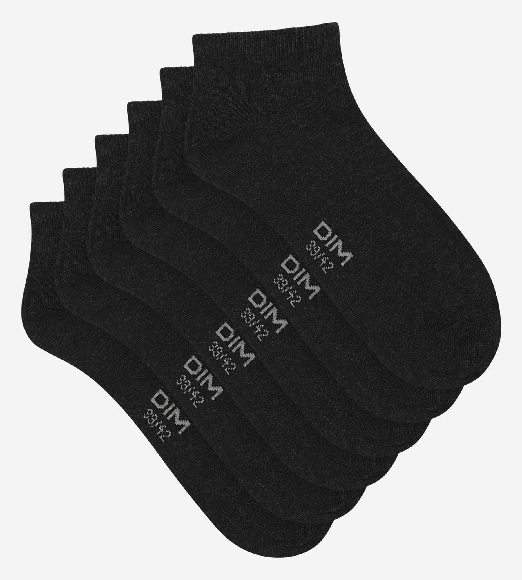 Lot de 3 paires de chaussettes courtes homme Noir Dim Coton - Image 2