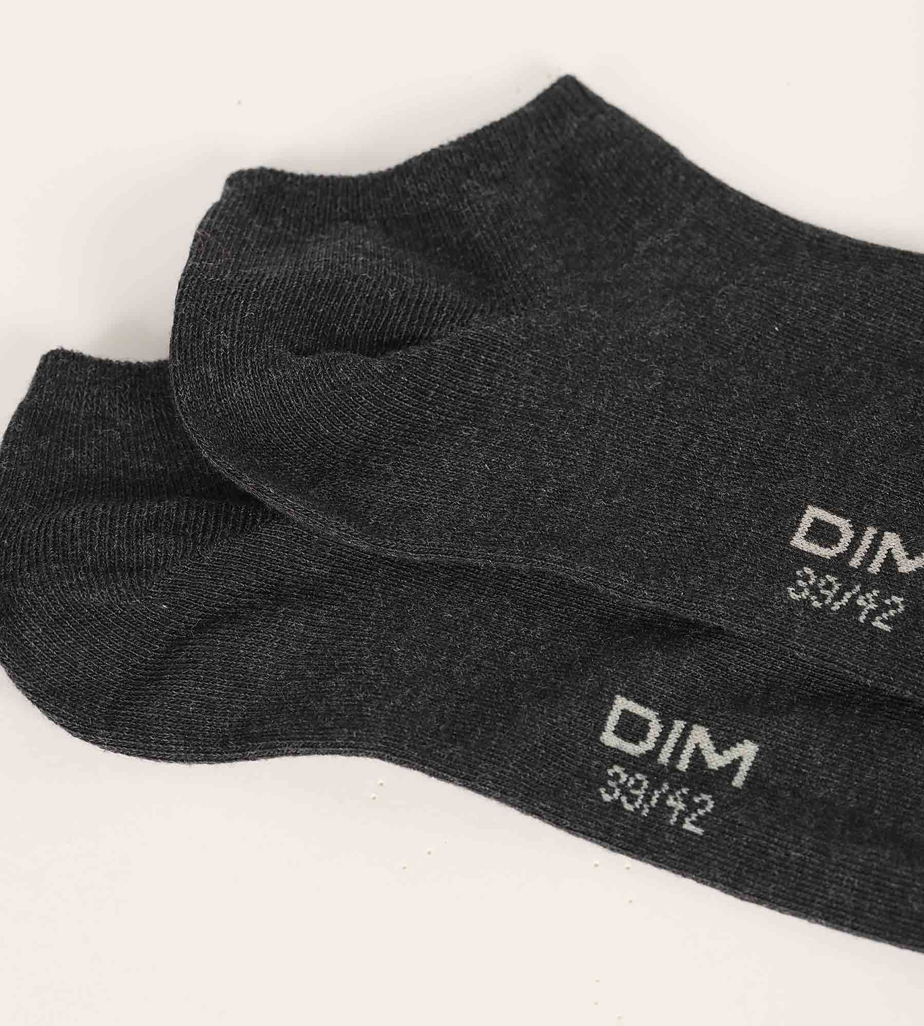 Lot de 3 paires de chaussettes courtes homme Noir Dim Coton - Image 3
