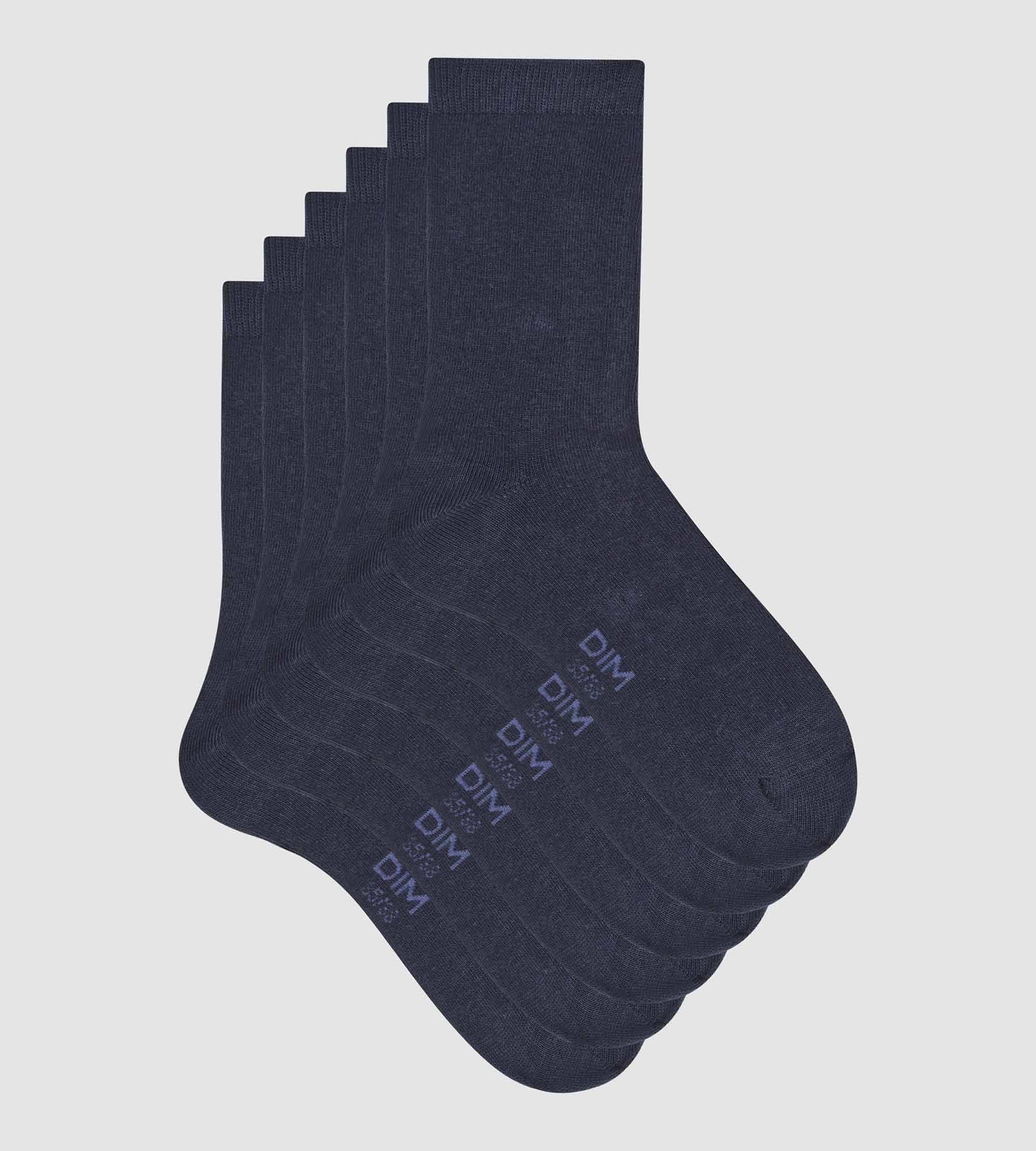Lot de 3 paires de chaussettes femme Bleu Marine en coton Dim - Image 2