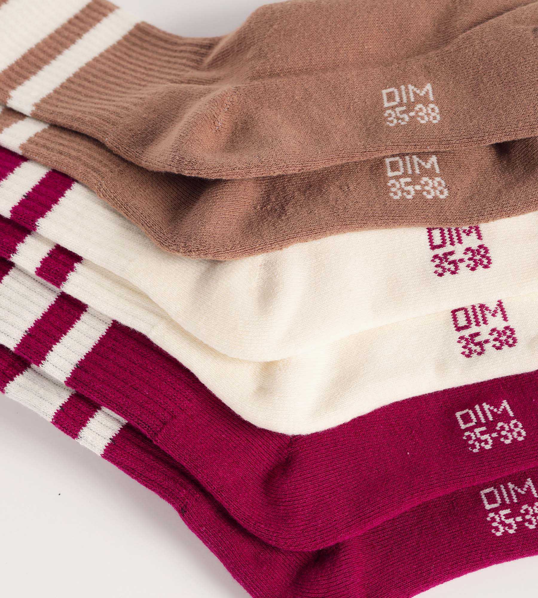 Lot de 3 paires de chaussettes femme en coton Café EcoDim Sport - Image 3