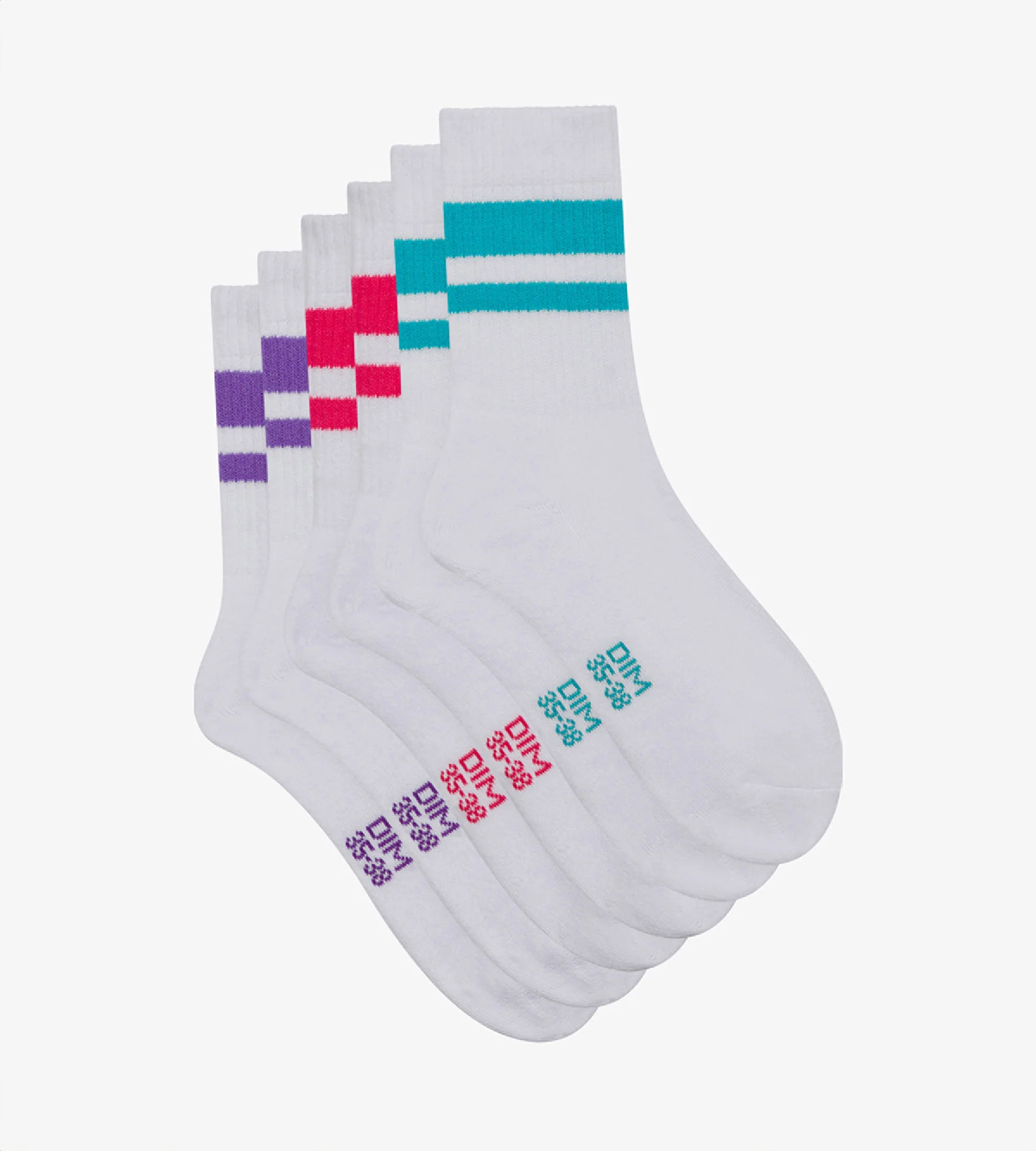 Lot de 3 paires de chaussettes femme en coton Rouge EcoDim Sport - Image 2