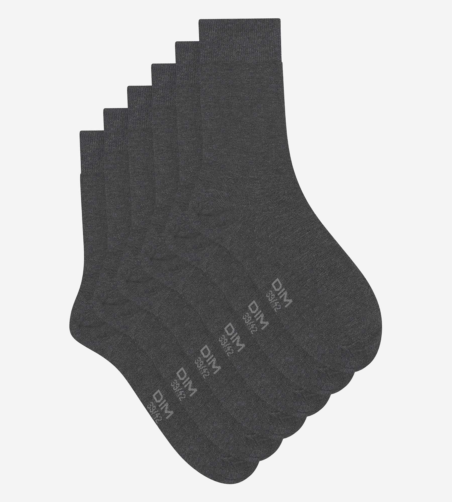 Lot de 3 paires de chaussettes homme Anthracite Chiné Dim Coton - Image 2