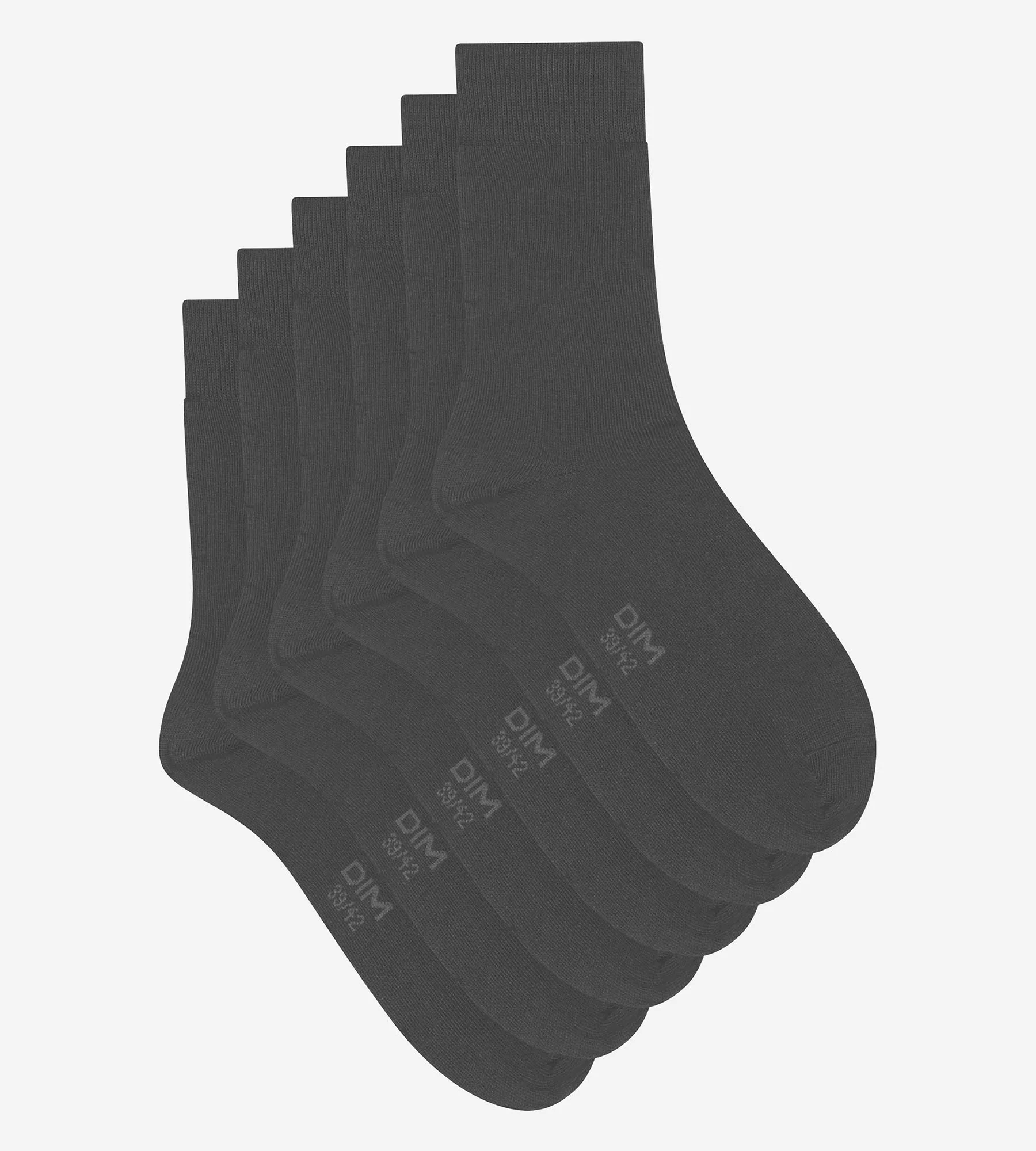 Lot de 3 paires de chaussettes homme Anthracite Dim Coton Confort - Image 2