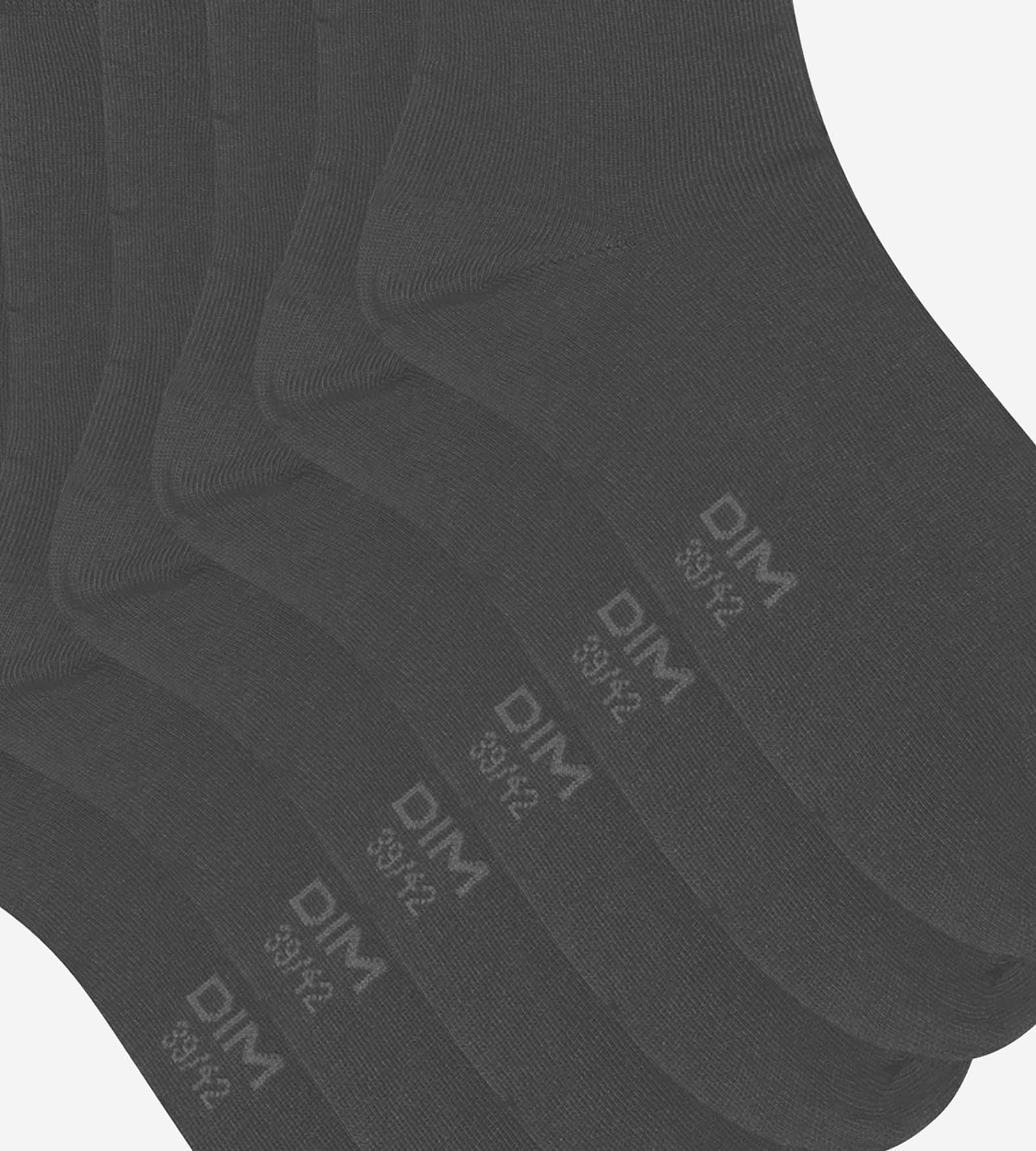 Lot de 3 paires de chaussettes homme Anthracite Dim Coton Confort - Image 3