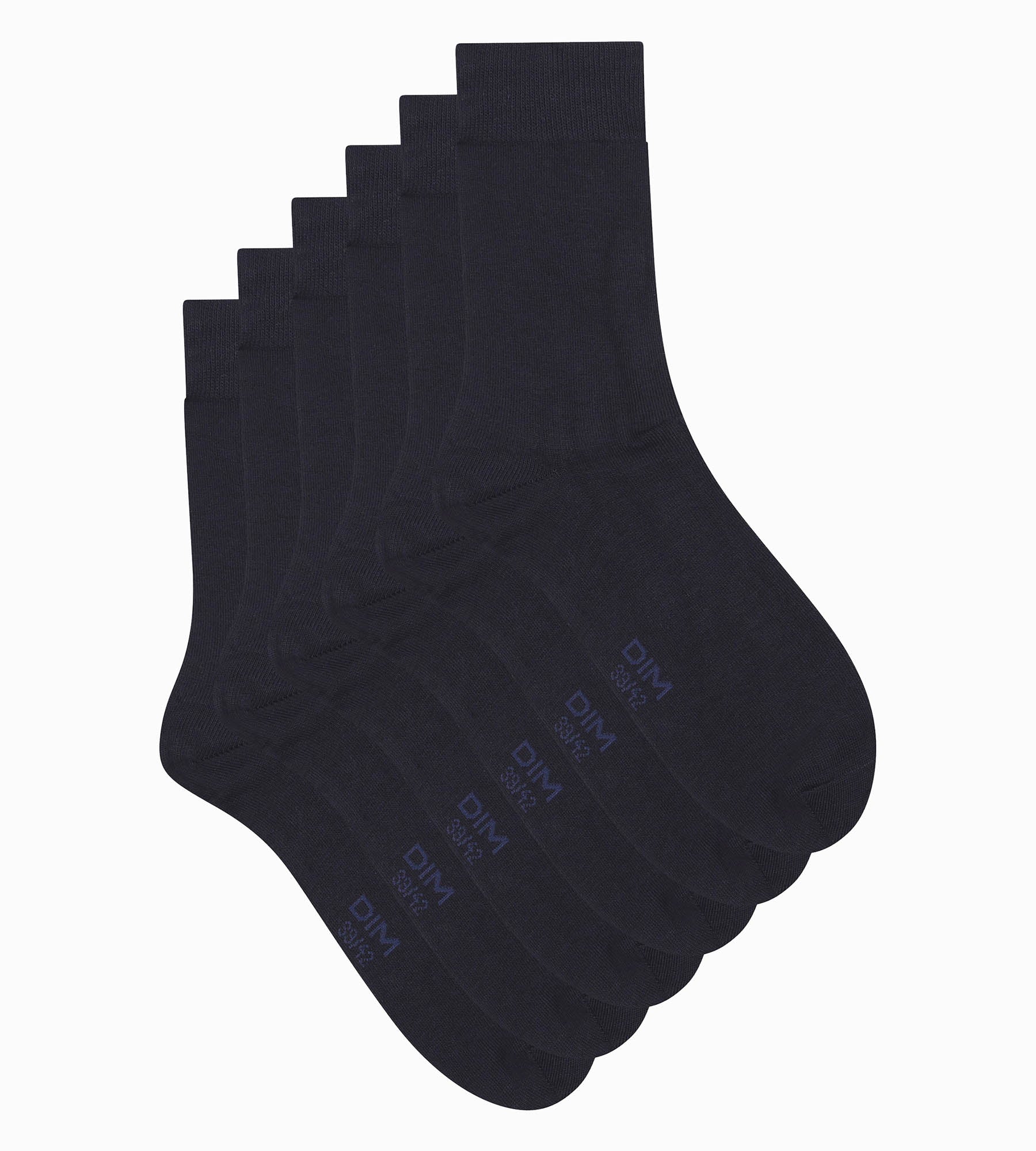 Lot de 3 paires de chaussettes homme Bleu Marine Dim Coton - Image 2