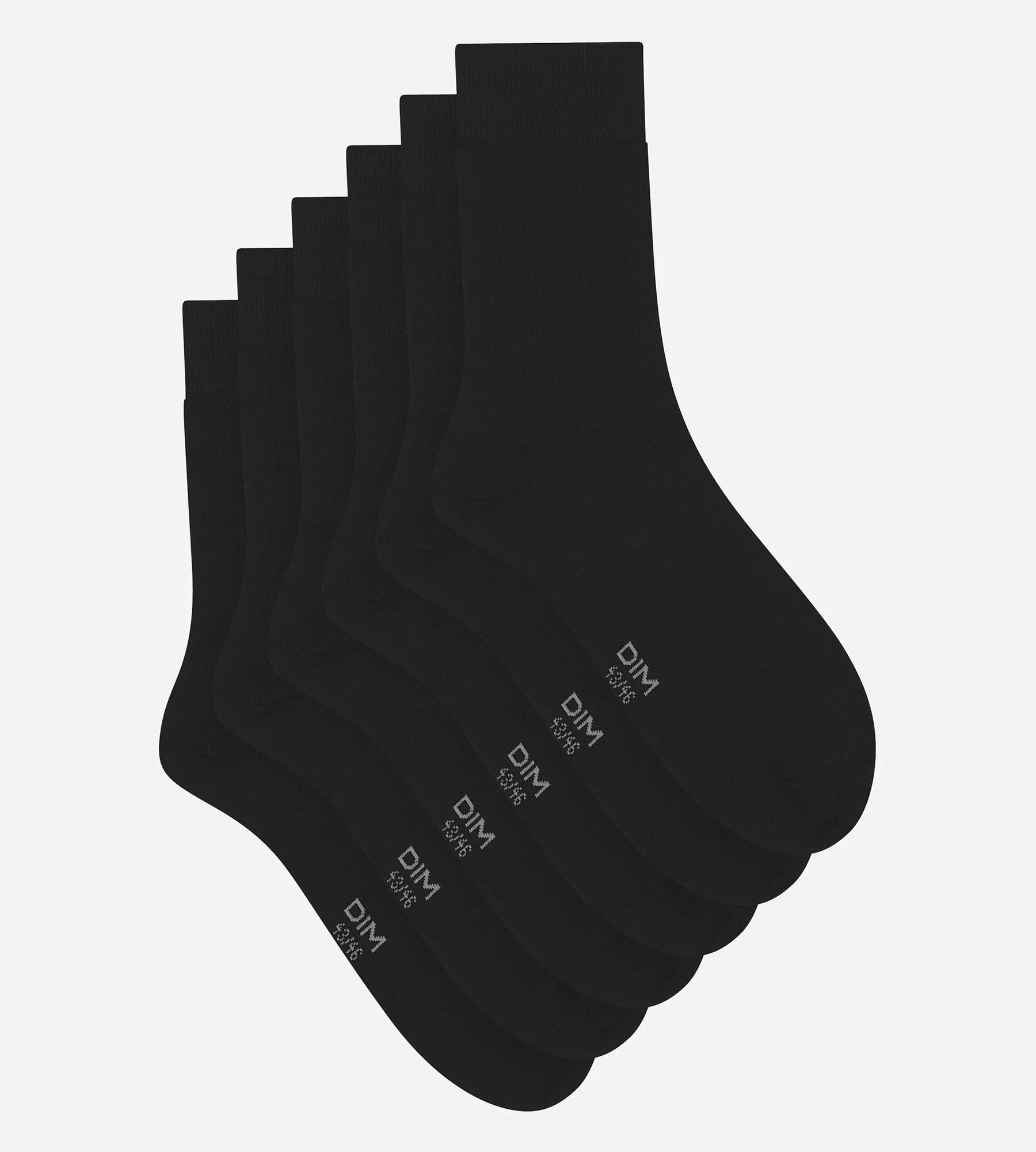 Lot de 3 paires de chaussettes homme Noir Dim Coton - Image 2