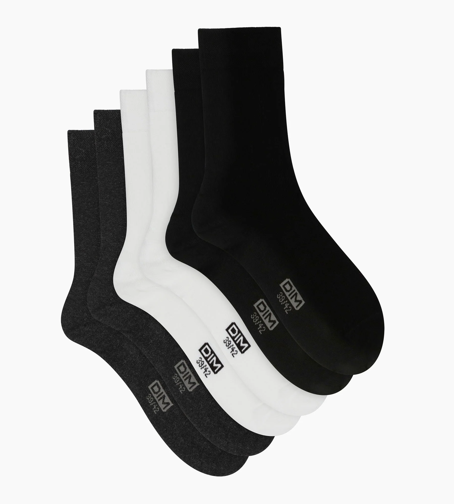 Lot de 3 paires de socquettes basses homme Gris Tuxedo Beige Coton - Image 2