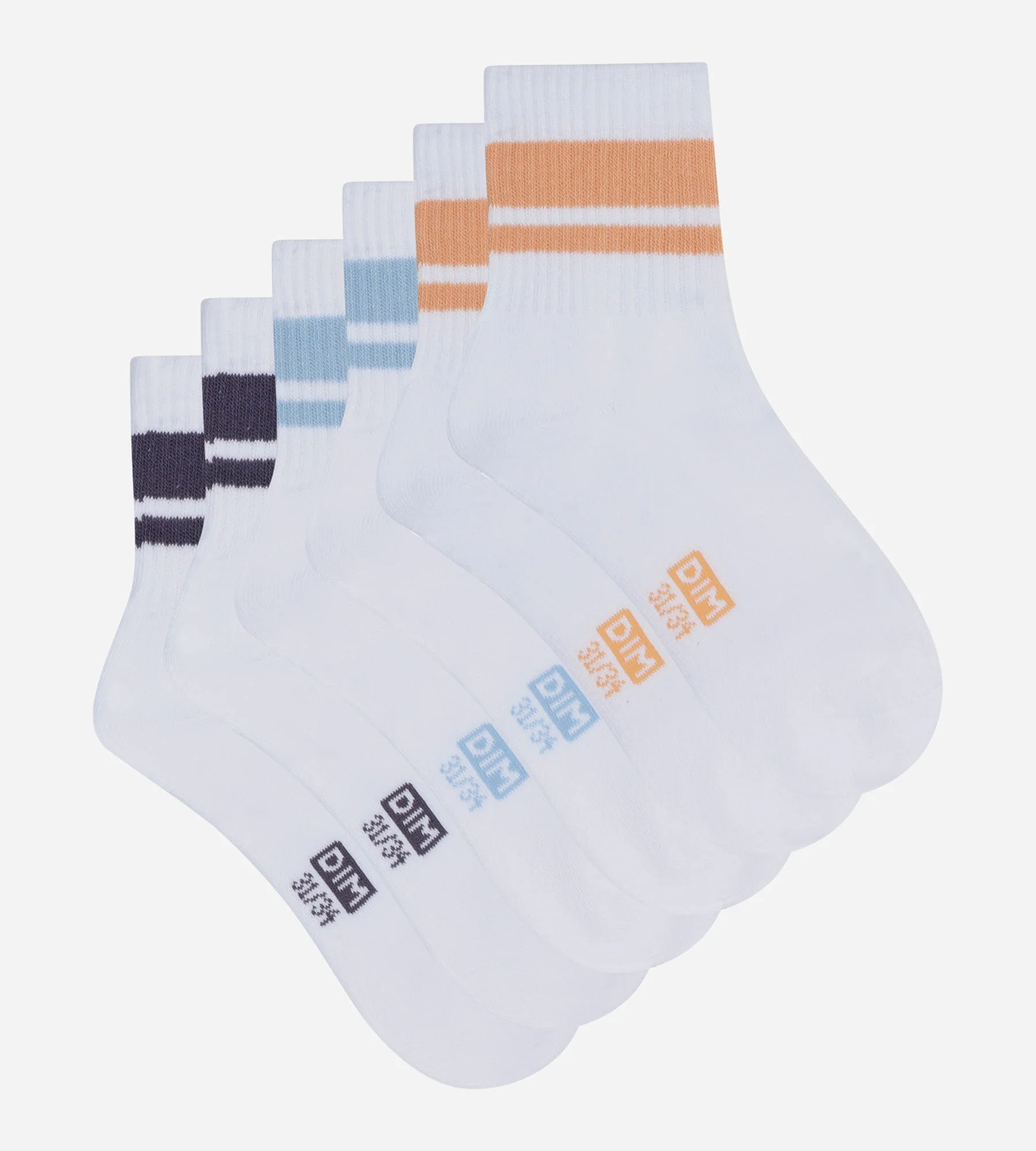 Lot de 3 paires de socquettes enfant Bleu Peche Dim Sport - Image 2