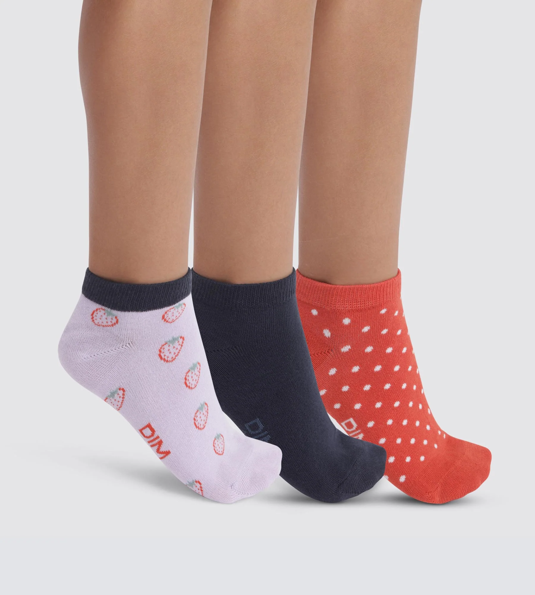 Lot de 3 paires de socquettes enfant Lila à motif fraise Coton Style - Image 2