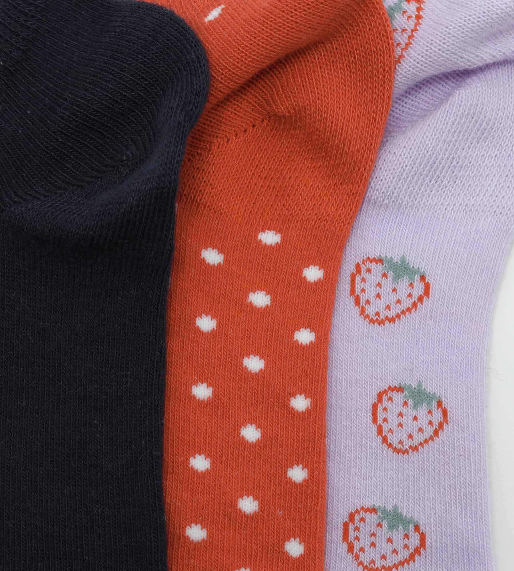 Lot de 3 paires de socquettes enfant Lila à motif fraise Coton Style - Image 3