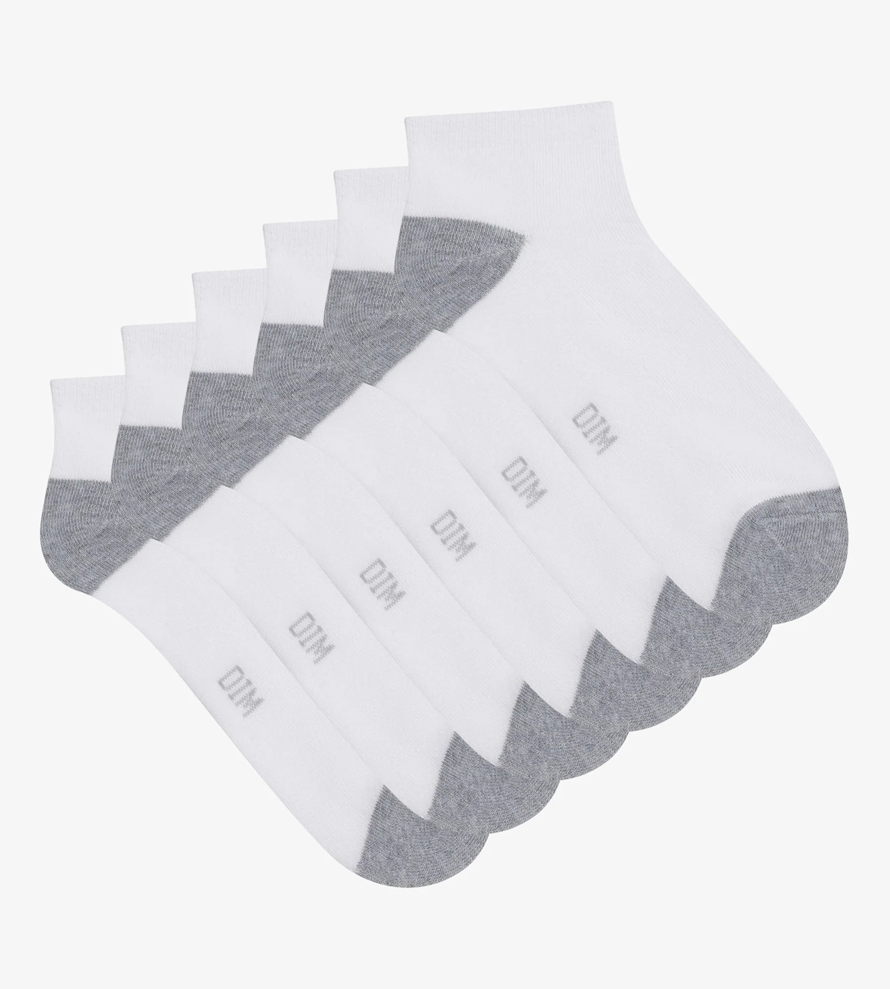 Lot de 3 paires de socquettes femme en coton Blanc Gris EcoDim Sport - Image 2