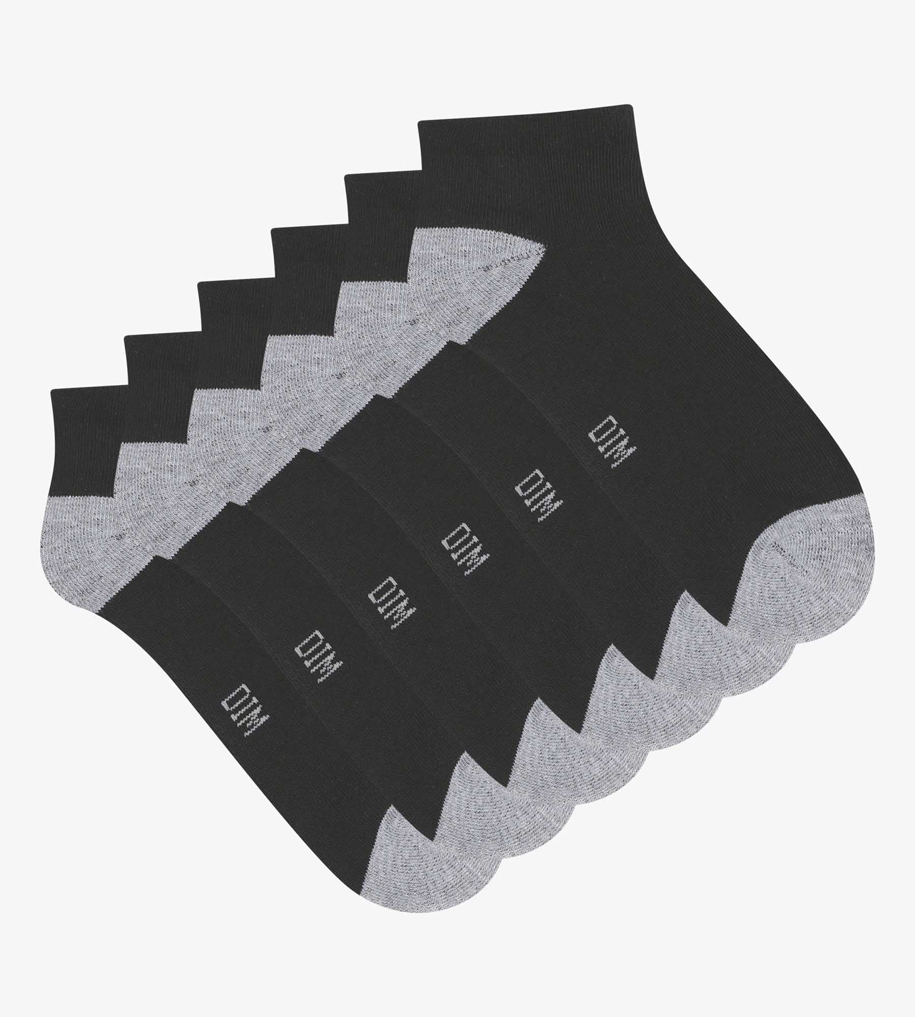 Lot de 3 paires de socquettes femme en coton Noir et Gris EcoDim Sport - Image 2
