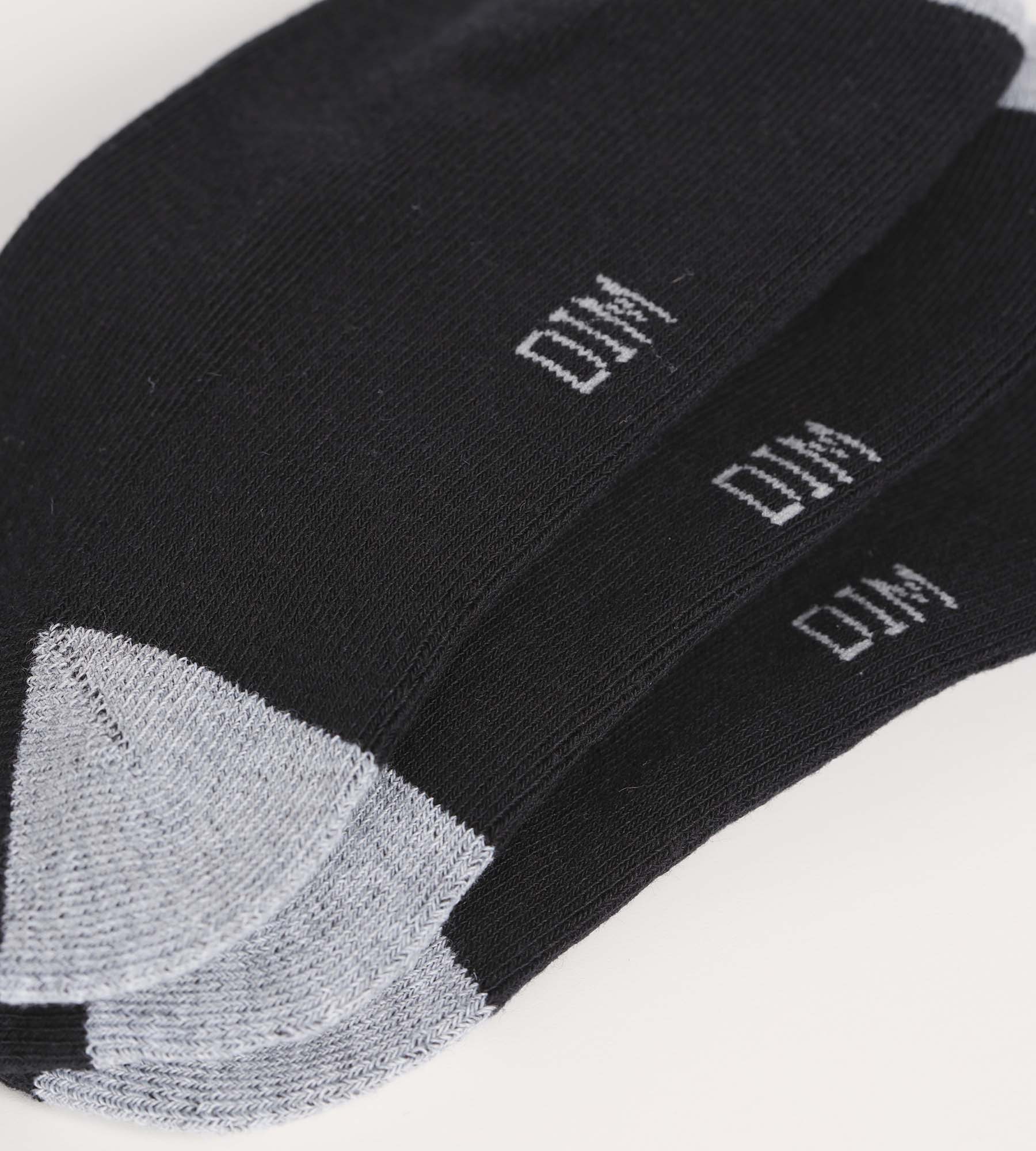 Lot de 3 paires de socquettes femme en coton Noir et Gris EcoDim Sport - Image 3