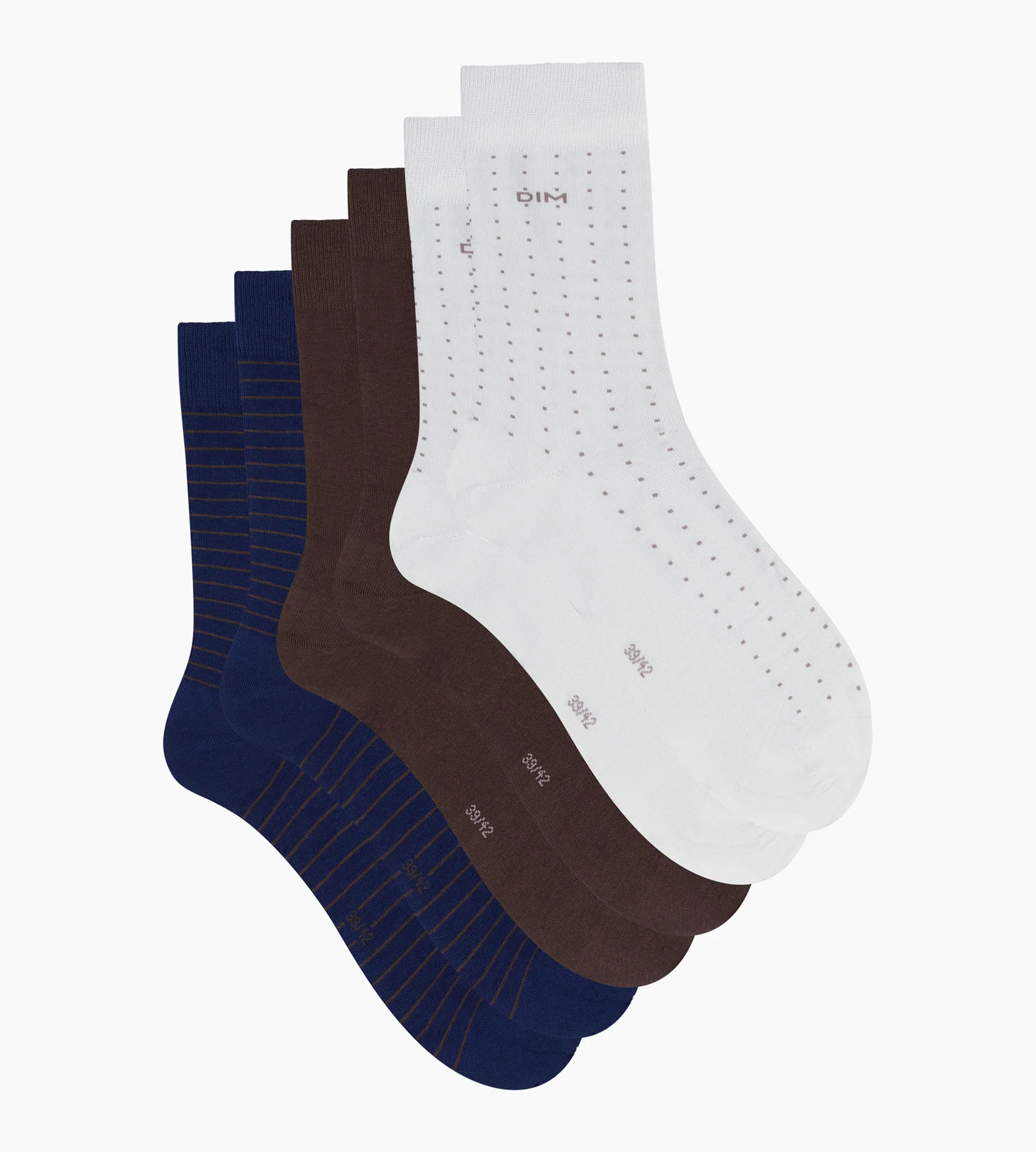 Lot de 3 paires de socquettes homme Bleu Ebene Gris Coton Style - Image 2