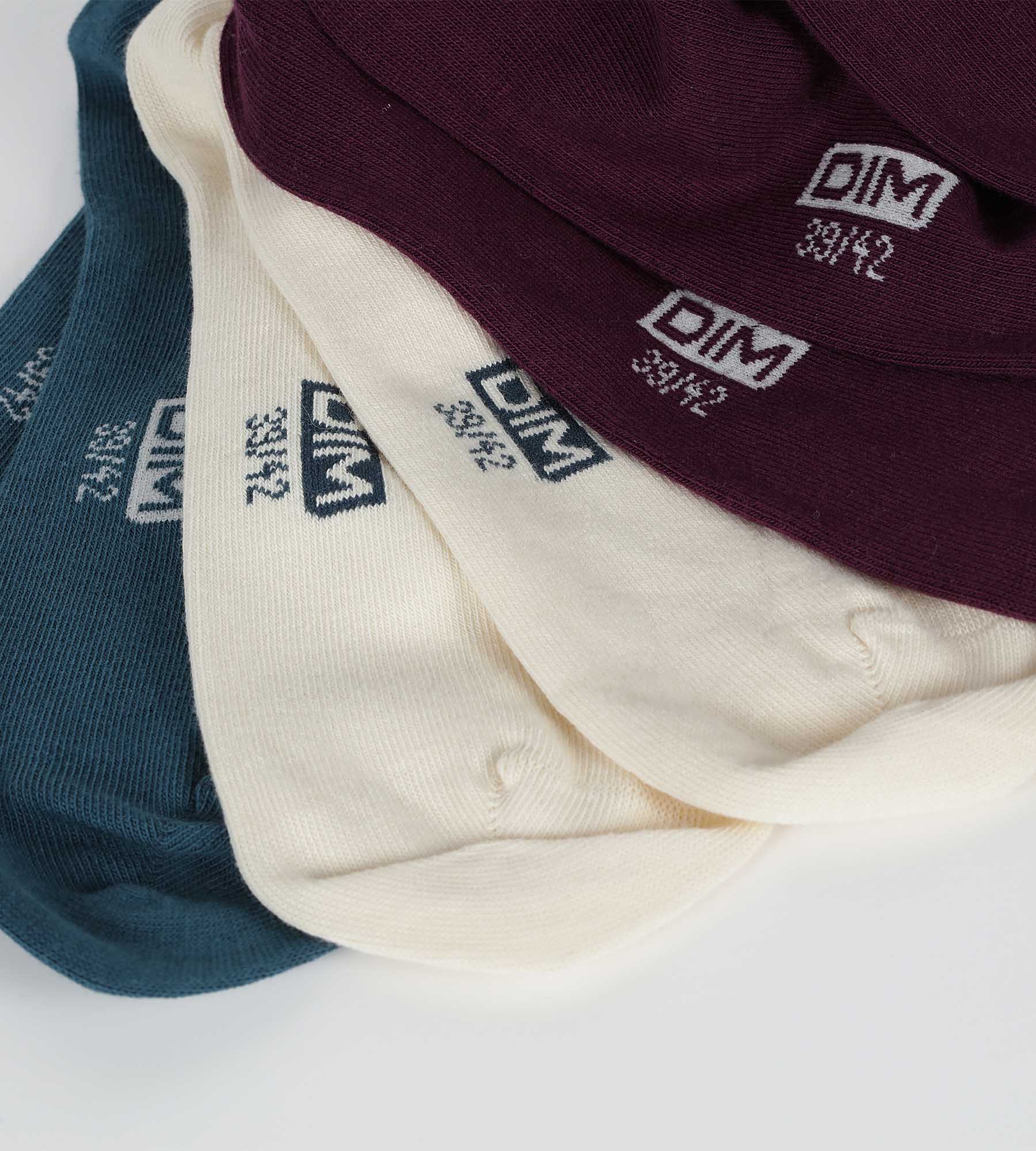 Lot de 3 paires de socquettes homme Bleu Violet Coton - Image 3