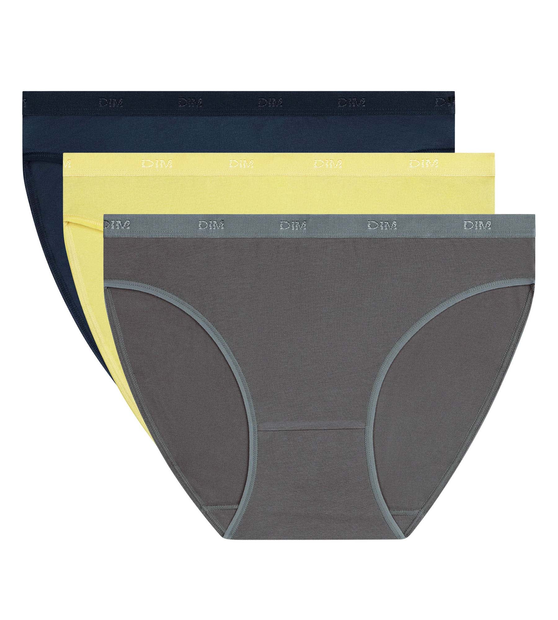 Lot de 3 slips femme coton stretch Bleu Jaune Les Pockets Ecodim - Image 5
