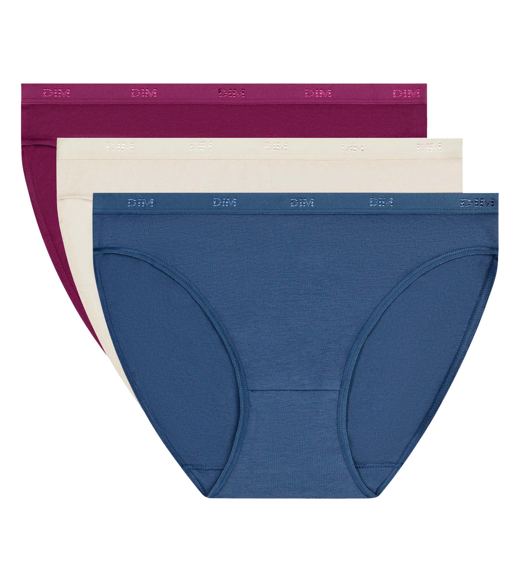 Lot de 3 slips femme coton stretch Cendre Crème Les Pockets Ecodim - Image 5