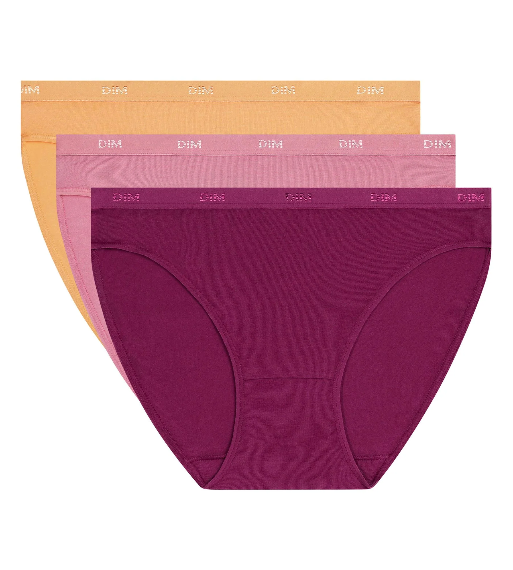 Lot de 3 slips femme coton stretch Rose Orange Les Pockets Ecodim - Image 5