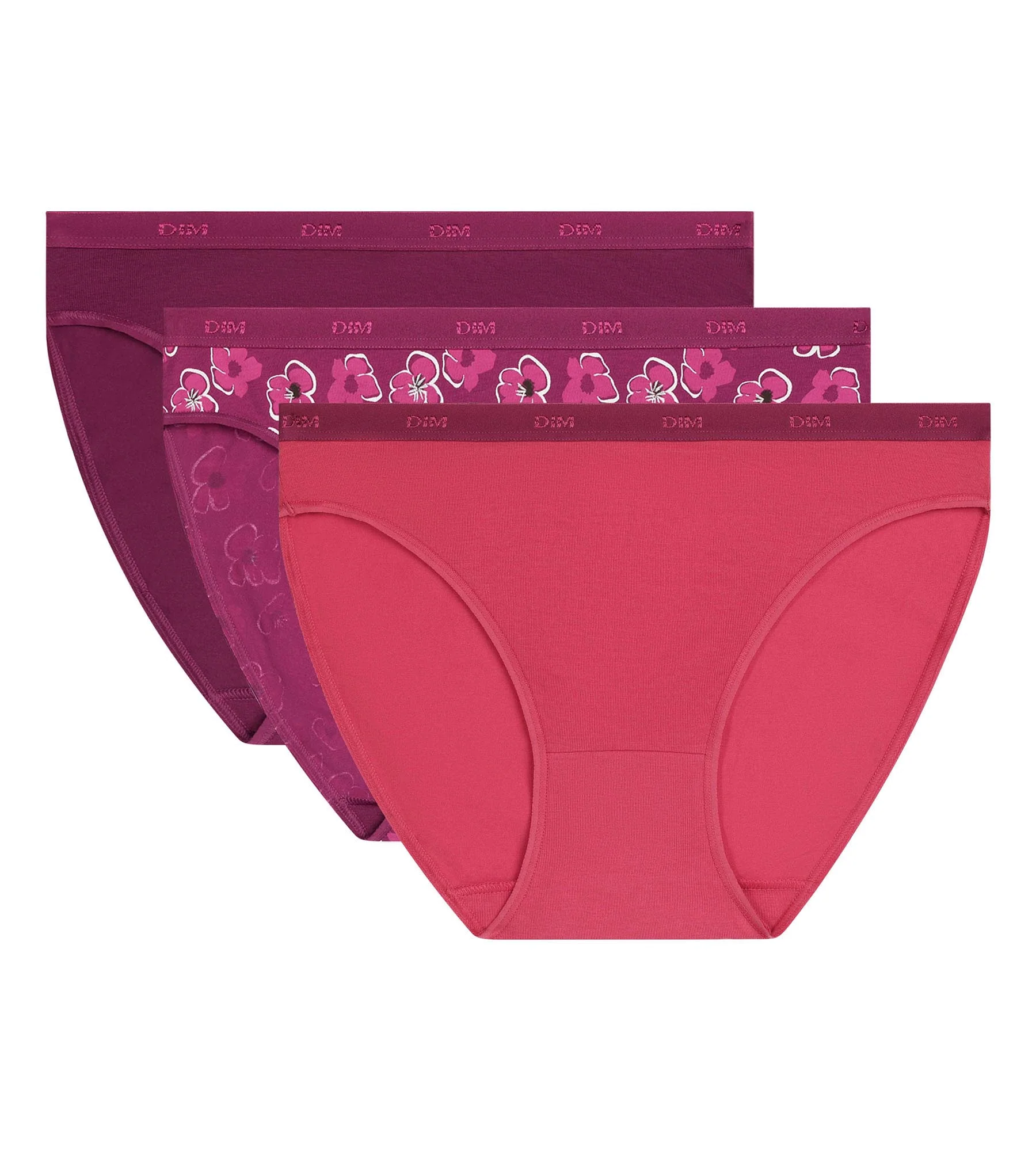 Lot de 3 slips femme en coton stretch Fleurs Rubis Les Pockets - Image 5