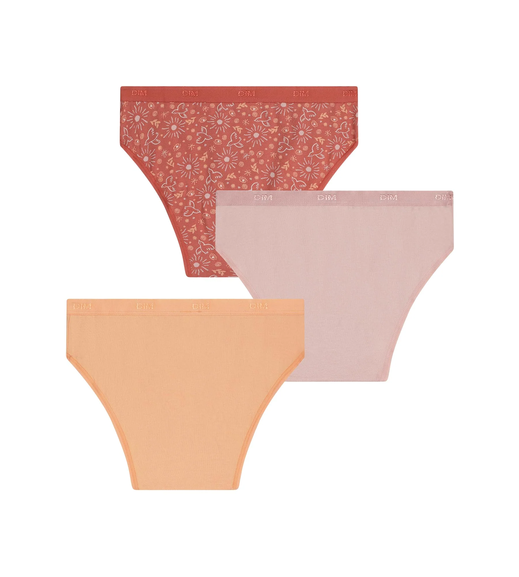 Lot de 3 slips fille en coton stretch motif soleil Les Pockets - Image 2
