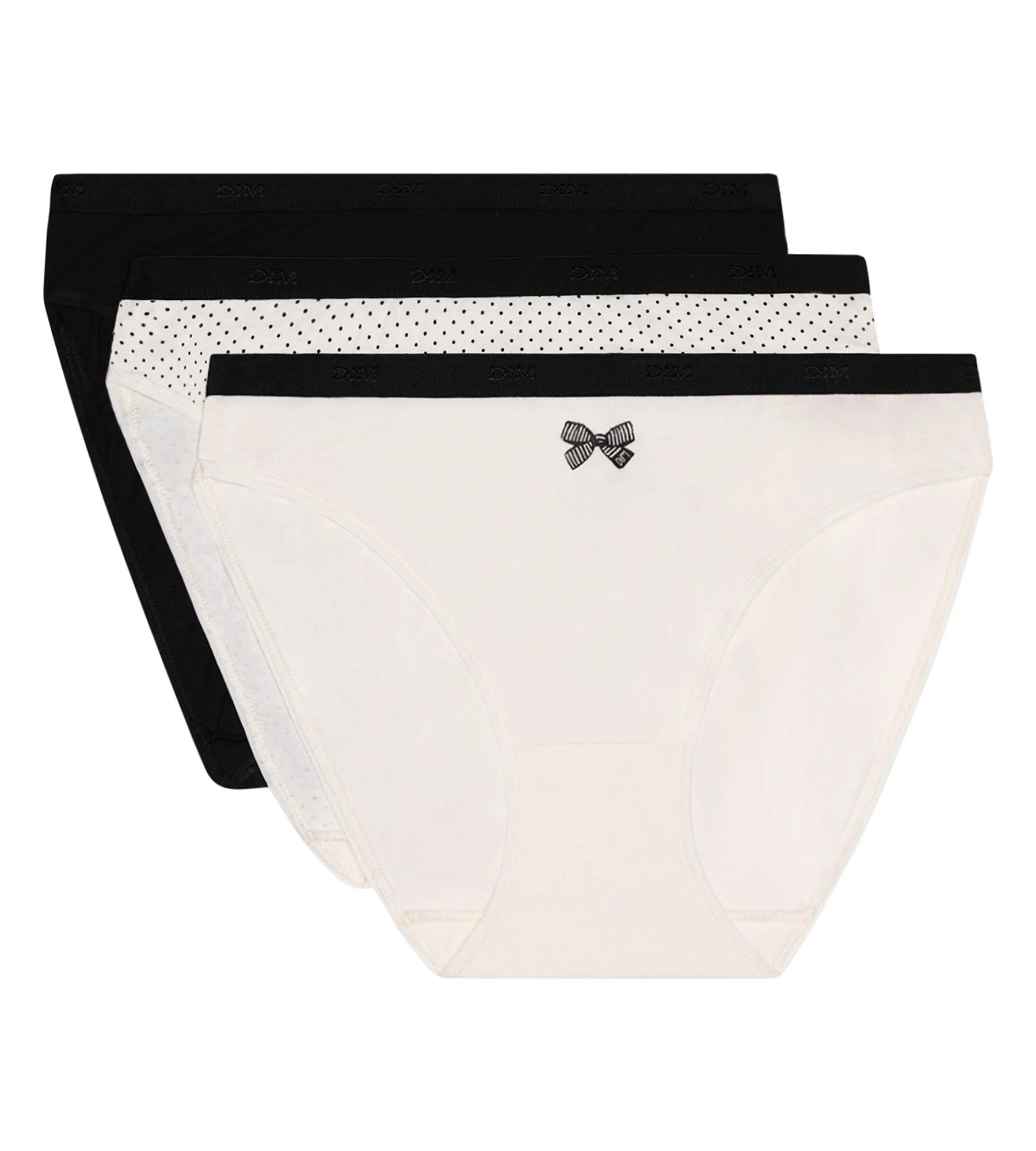 Lot de 3 slips nœud noir en coton Les Pockets - Image 5