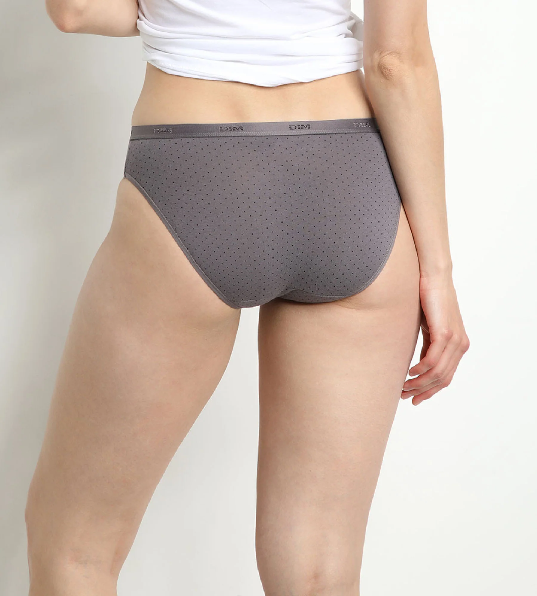Lot de 3 slips noirs et gris imprimés Femme Les Pockets Coton - Image 2