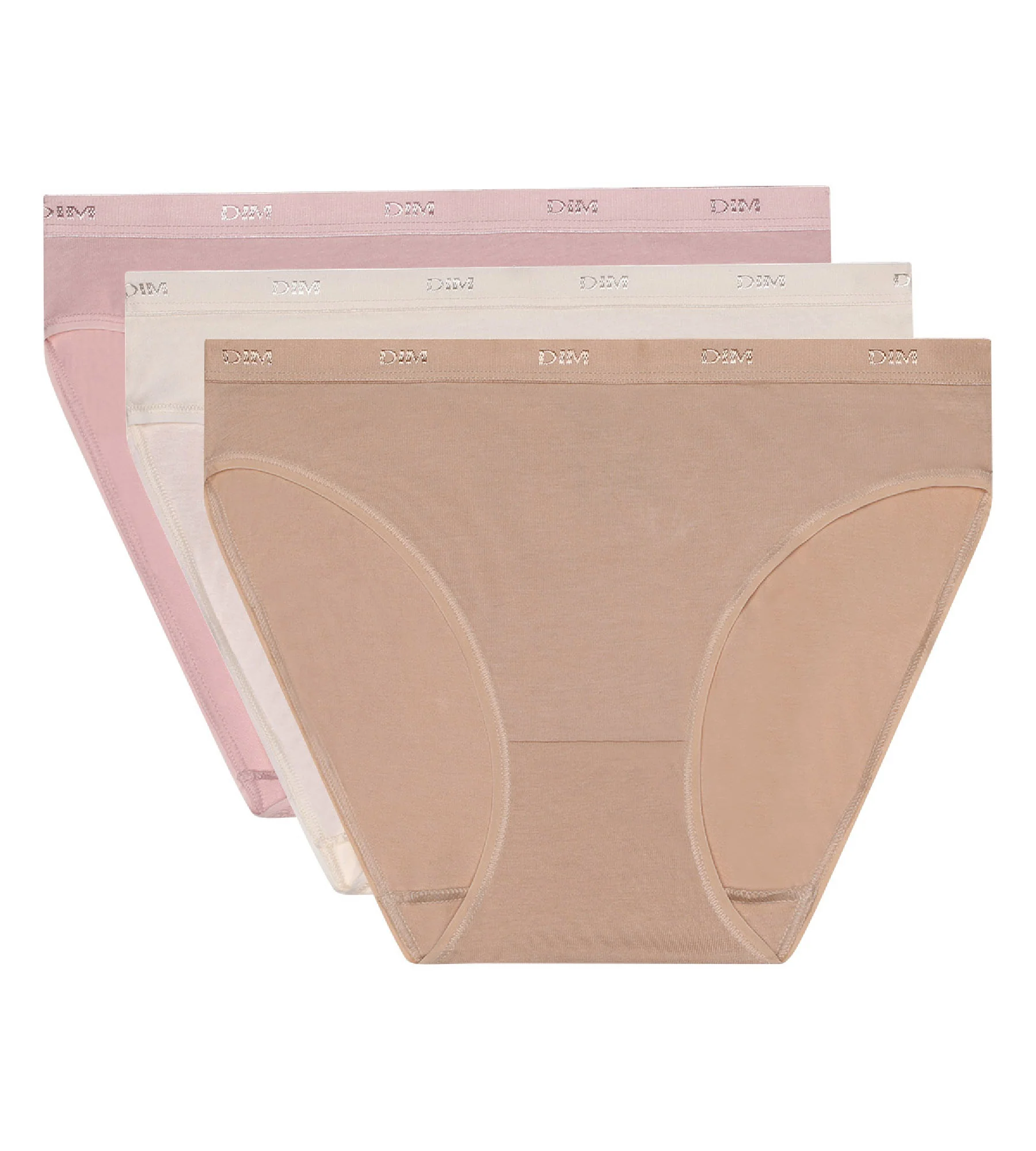 Lot de 3 slips peau/rose/nacre Les Pockets Coton - Image 5