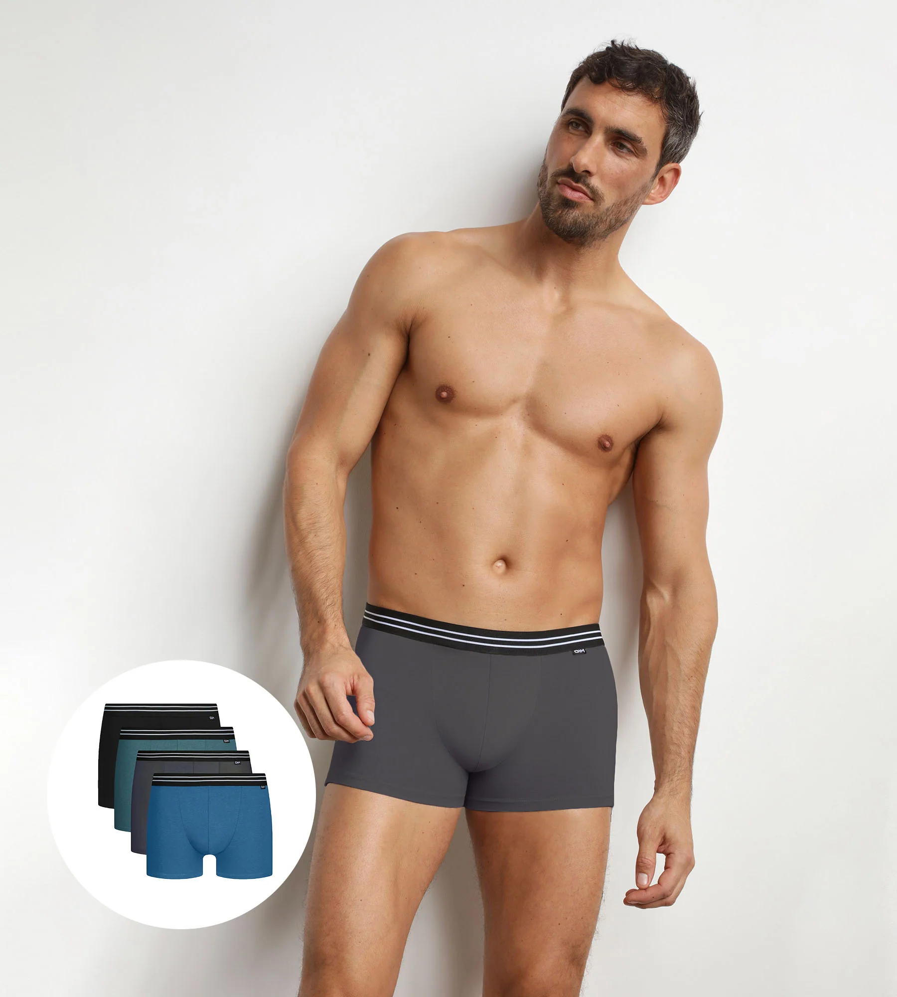 Lot de 4 boxers homme en coton stretch Rivière EcoDim
