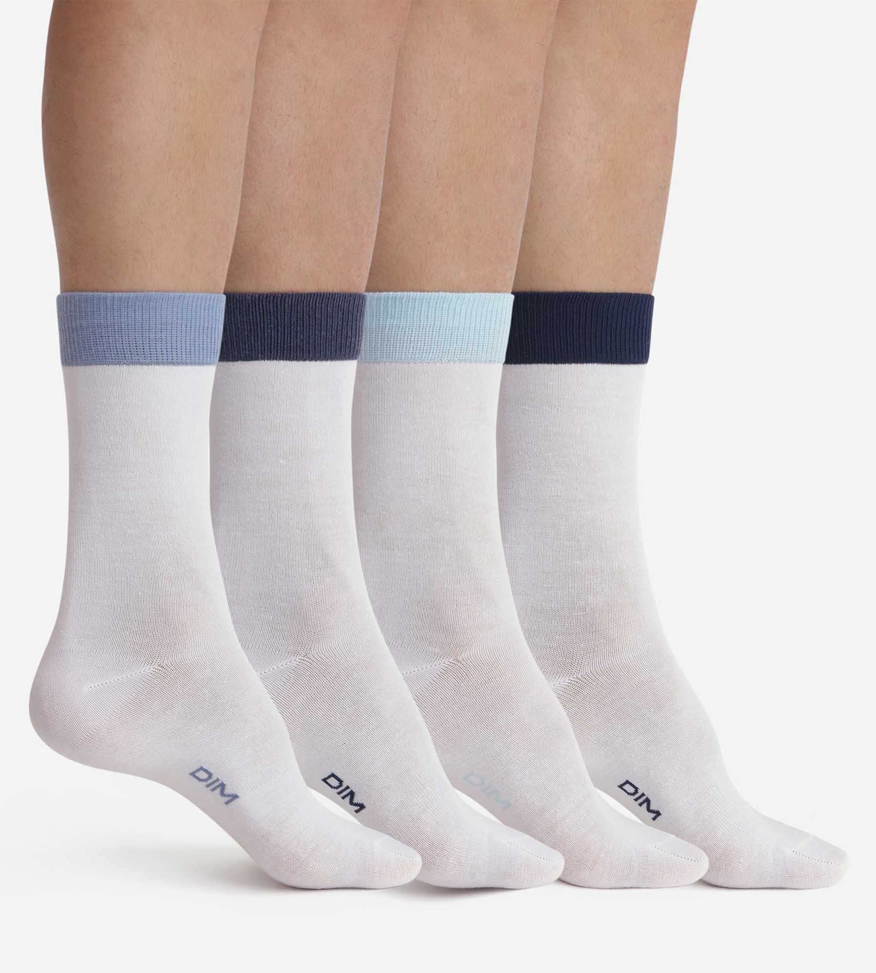Lot de 4 paires de chaussettes homme Blanc EcoDim Mode