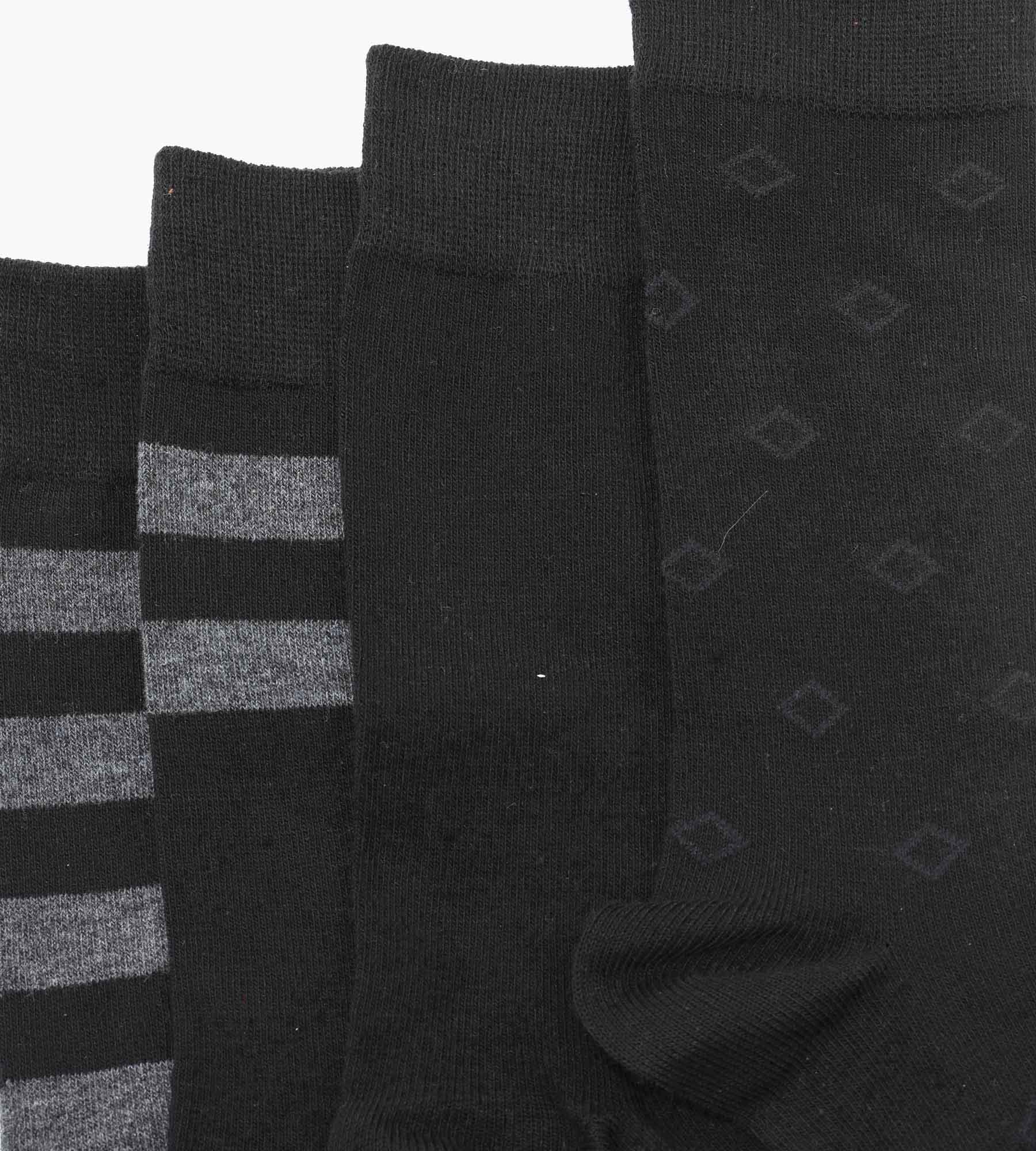 Lot de 4 paires de chaussettes homme en coton rayé Noir EcoDim Style - Image 3