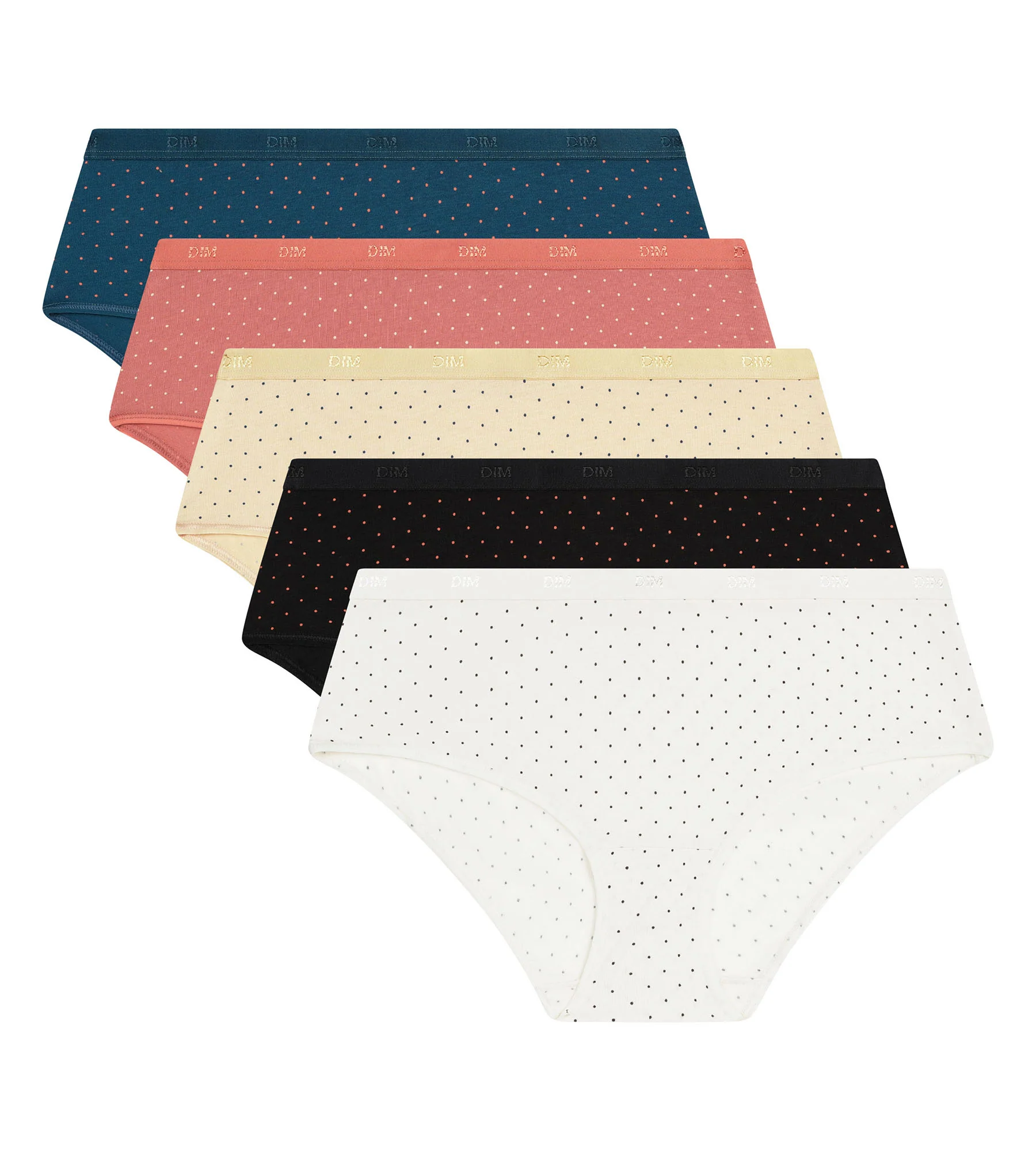 Lot de 5 boxers femme coton stretch à pois Les Pockets - Image 5