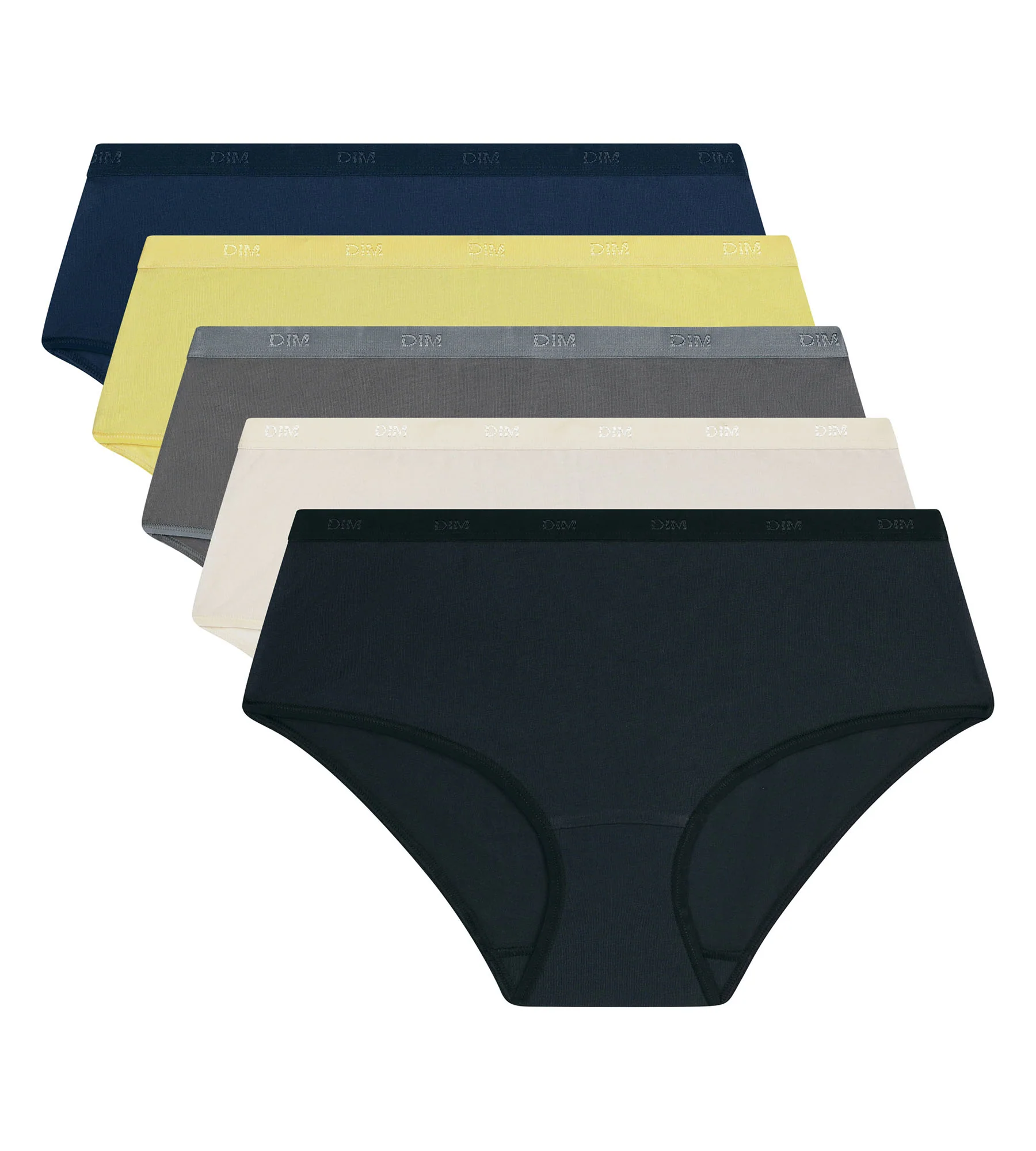 Lot de 5 boxers femme coton stretch Gris Jaune Les Pockets Ecodim - Image 5