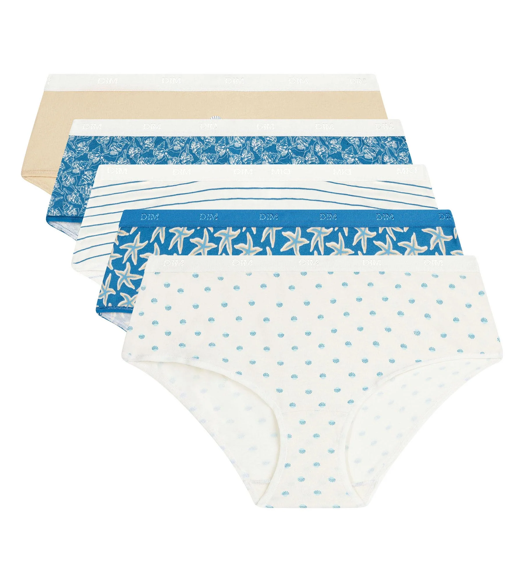 Lot de 5 boxers femme coton stretch imprimés marins Les Pockets - Image 5