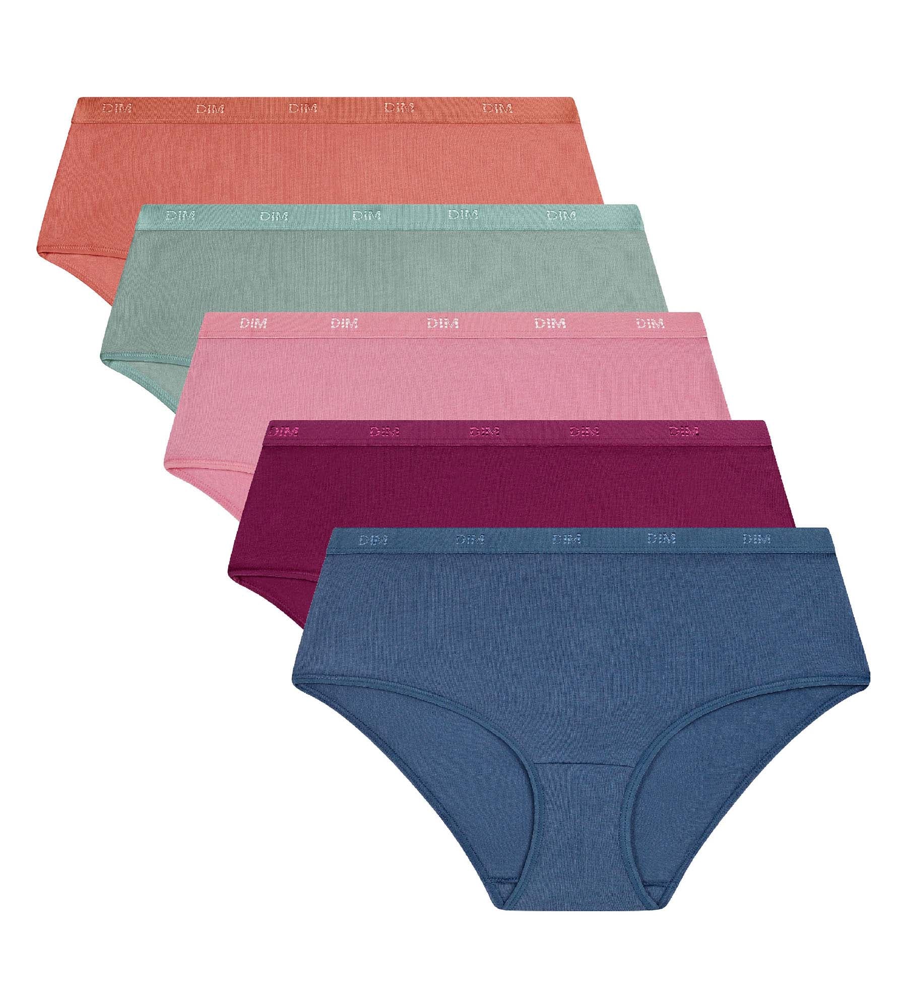 Lot de 5 boxers femme coton stretch Rose Bleu Les Pockets Ecodim - Image 5