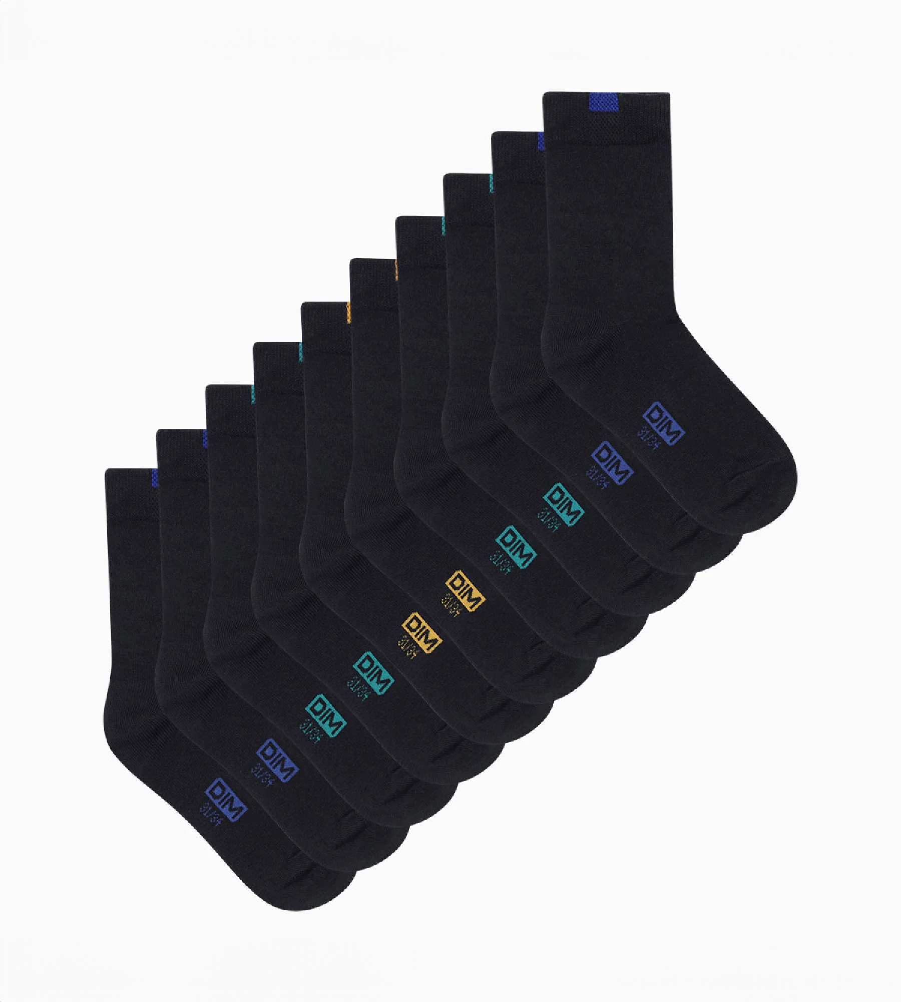 Lot de 5 paires de chaussettes enfant en coton Bleu Marine Écodim - Image 2