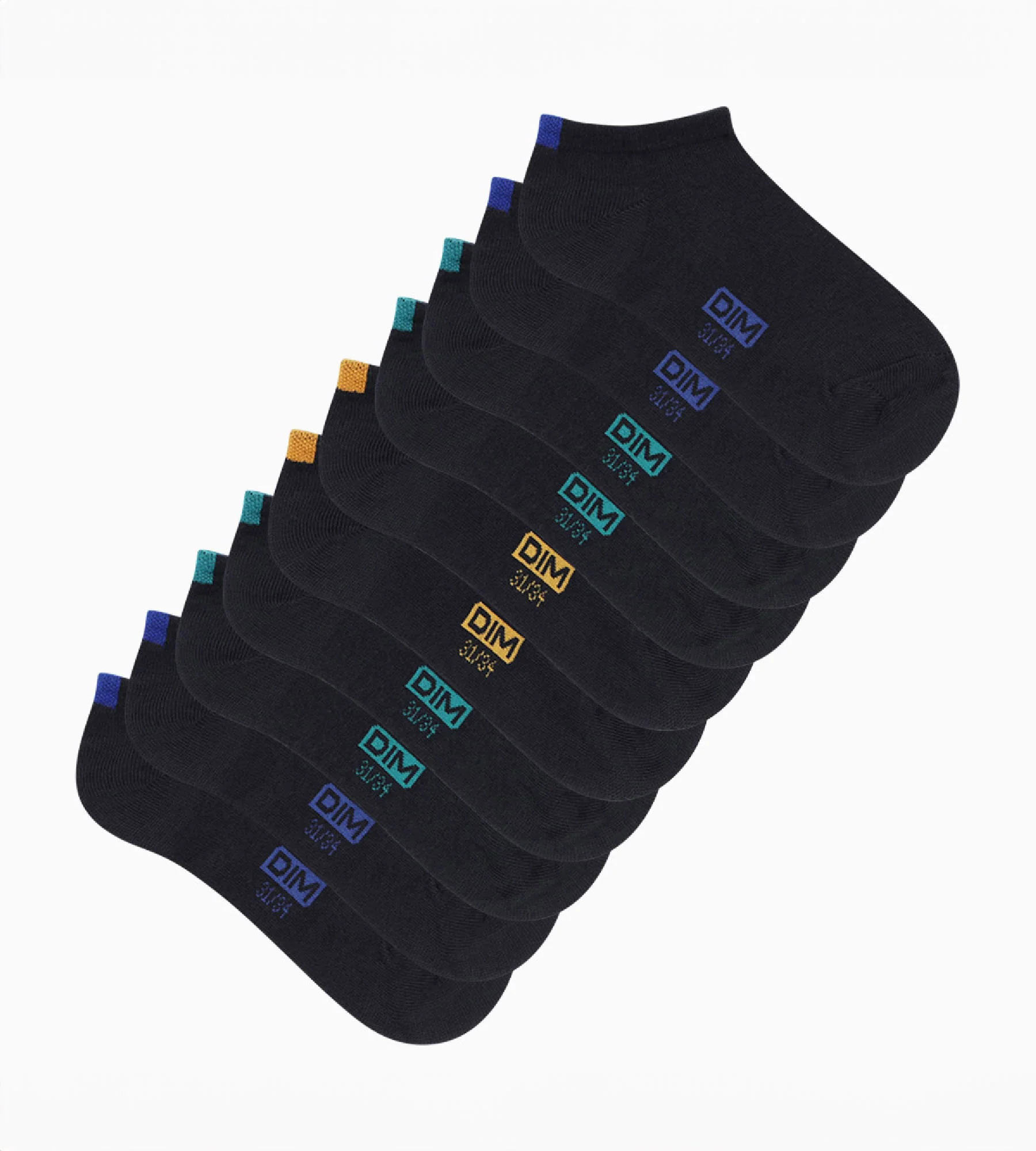 Lot de 5 paires de socquettes enfant en coton Bleu Marine Écodim - Image 2