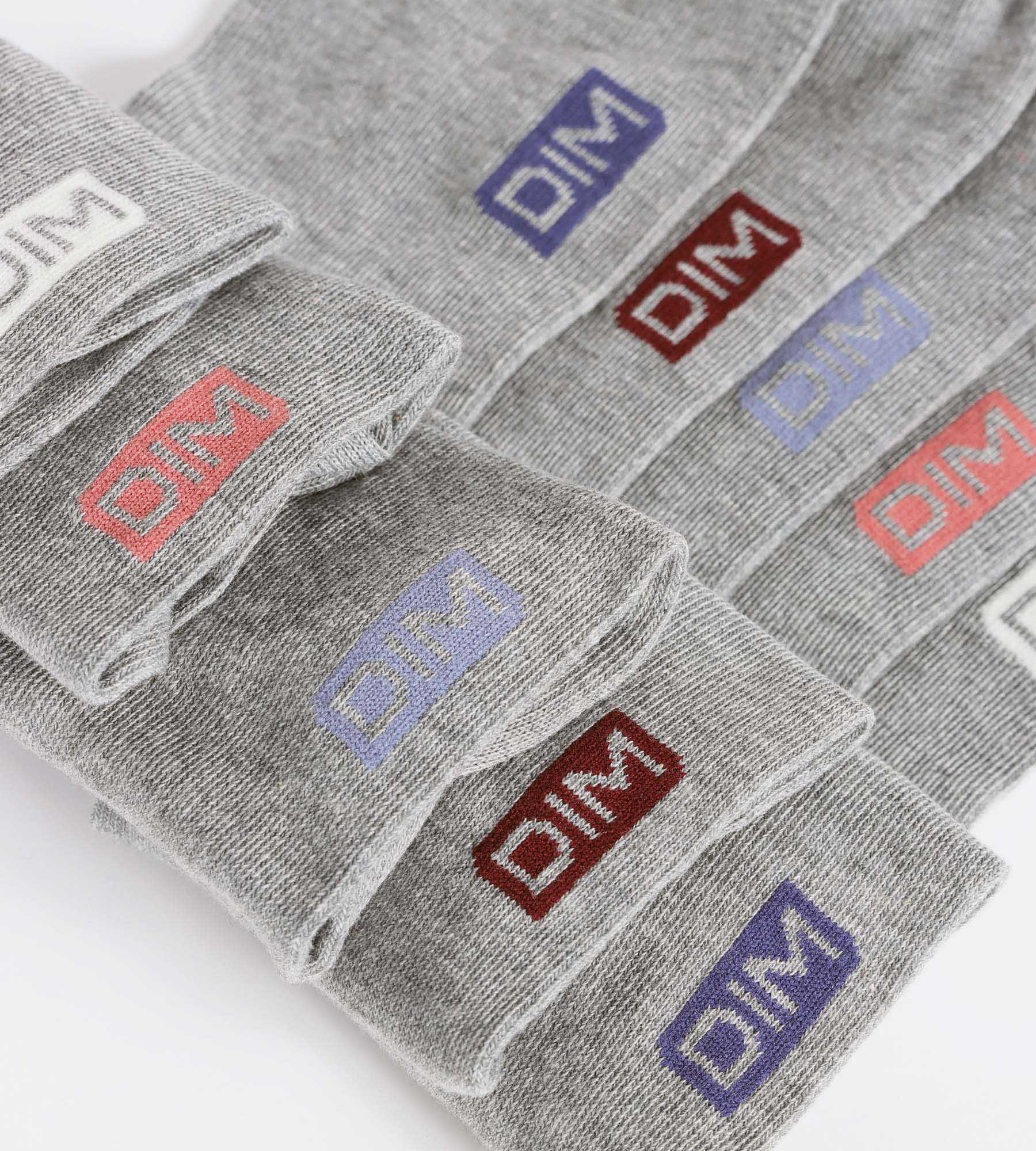 Lot de 5 paires de socquettes femme en coton Gris Clair EcoDim - Image 3