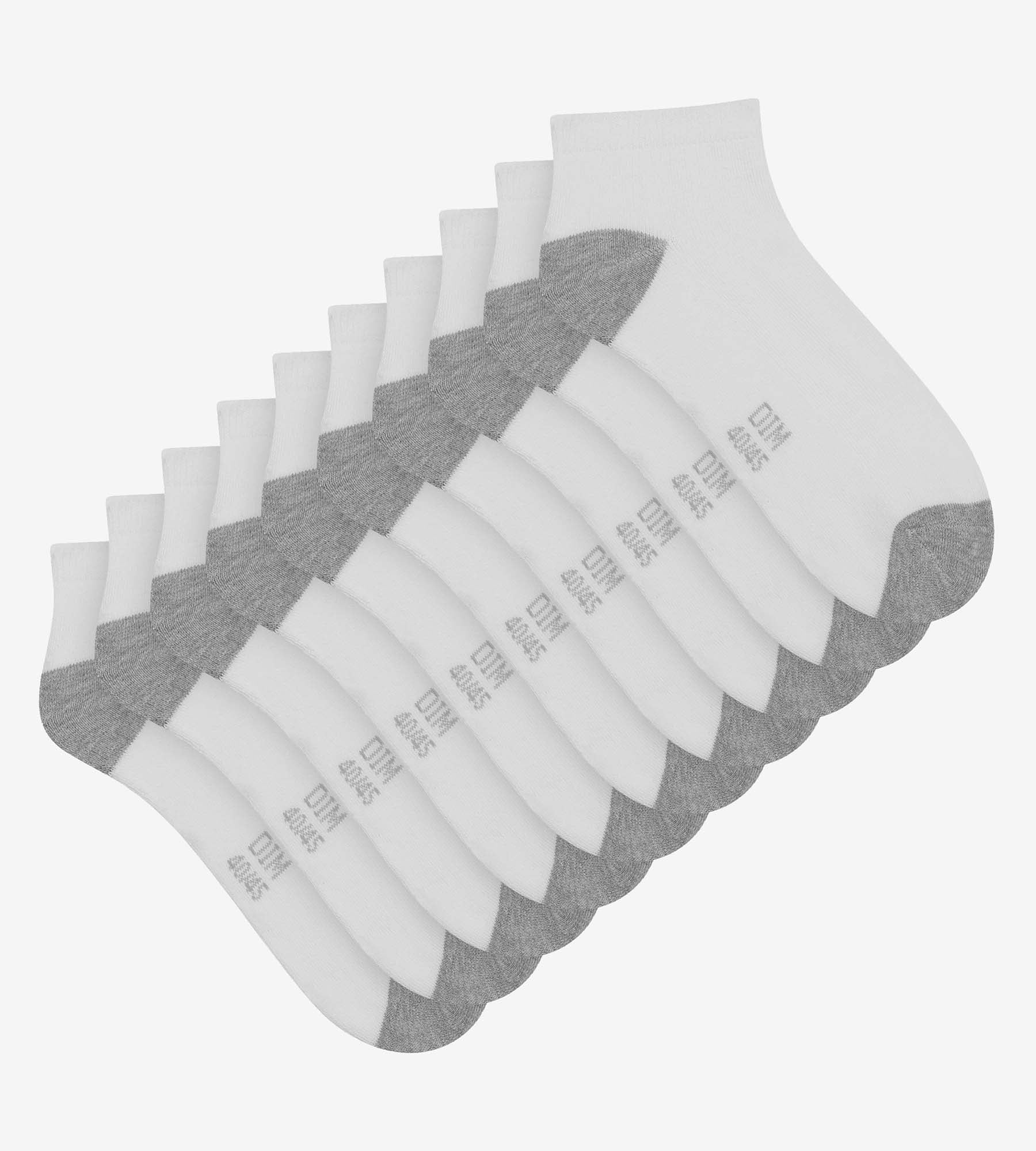 Lot de 5 paires de socquettes homme en coton Blanc EcoDim Sport - Image 2
