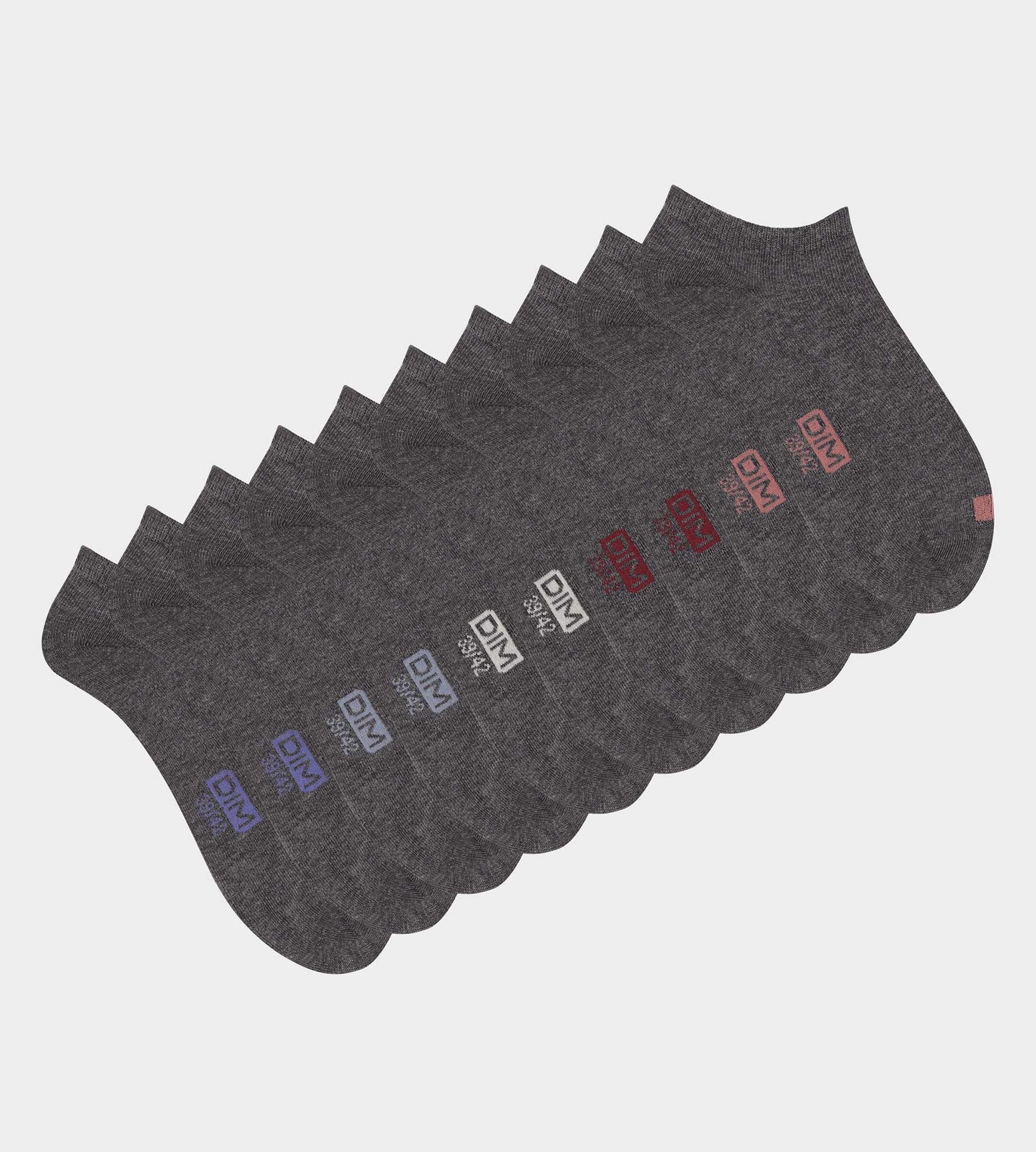 Lot de 5 paires de socquettes homme en coton Gris à vignettes EcoDim - Image 2