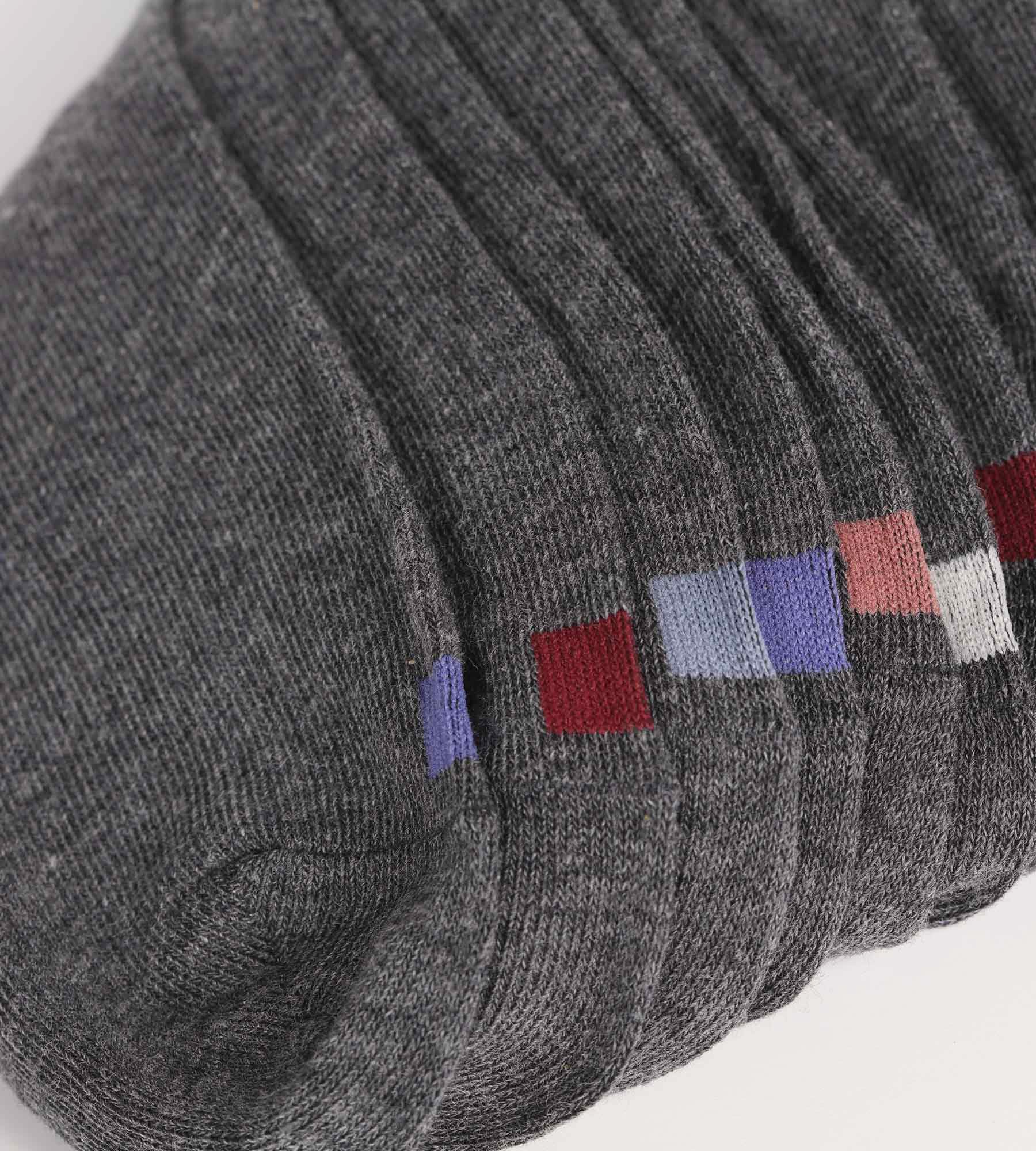 Lot de 5 paires de socquettes homme en coton Gris à vignettes EcoDim - Image 3
