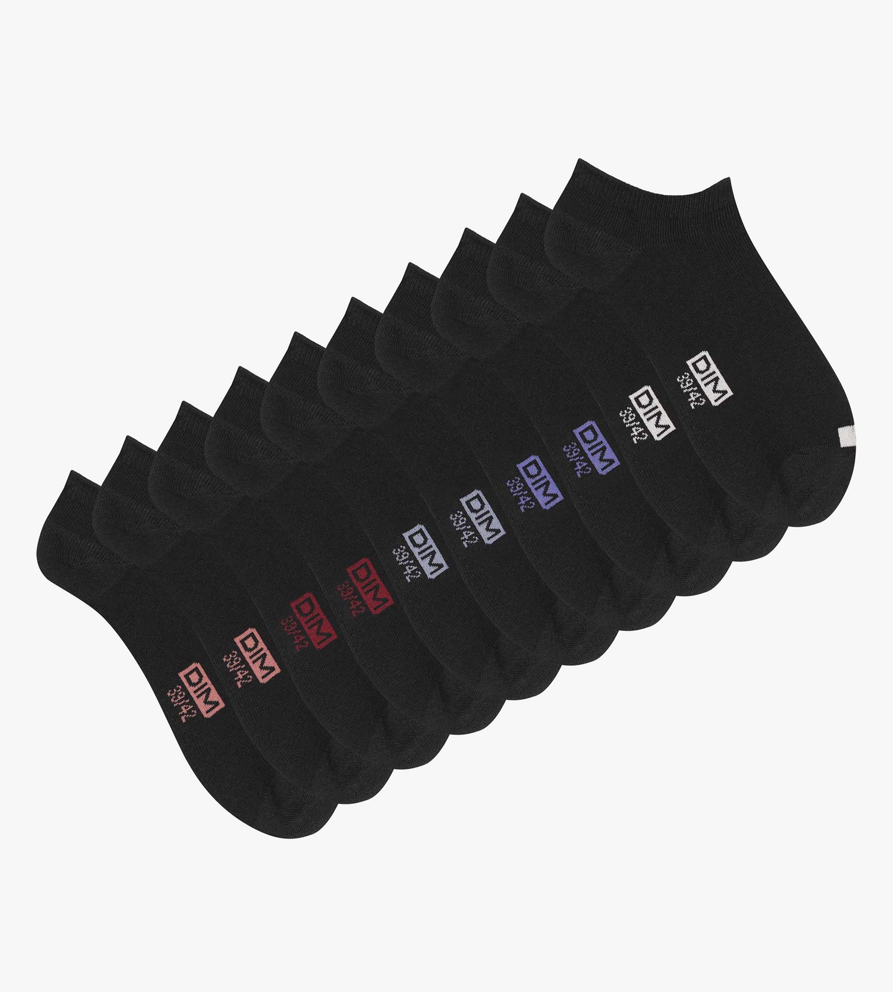 Lot de 5 paires de socquettes homme en coton Noir à vignettes EcoDim - Image 2