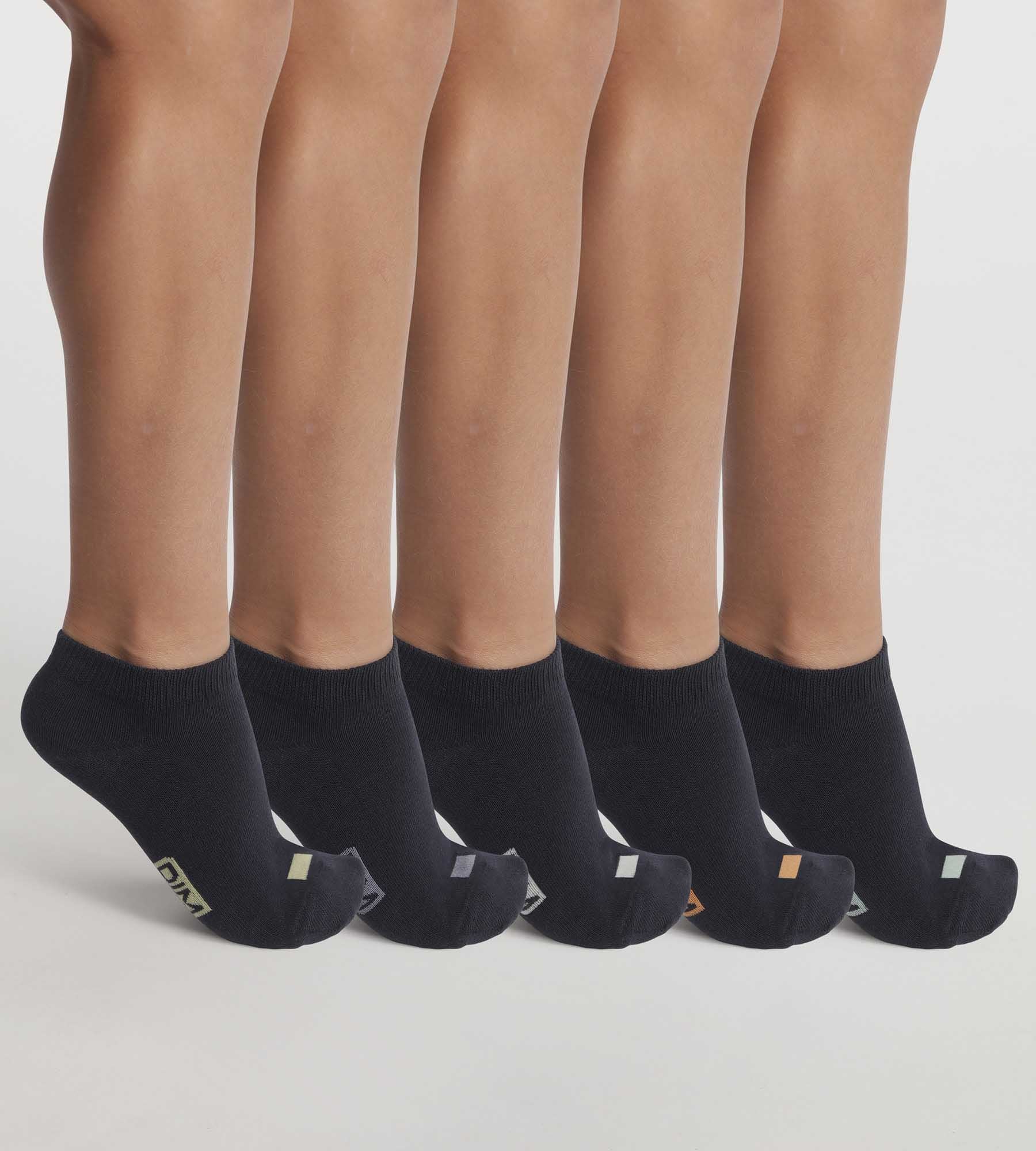 Lot de 5 paires de socquettes unisexes coton Marine à vignettes EcoDim